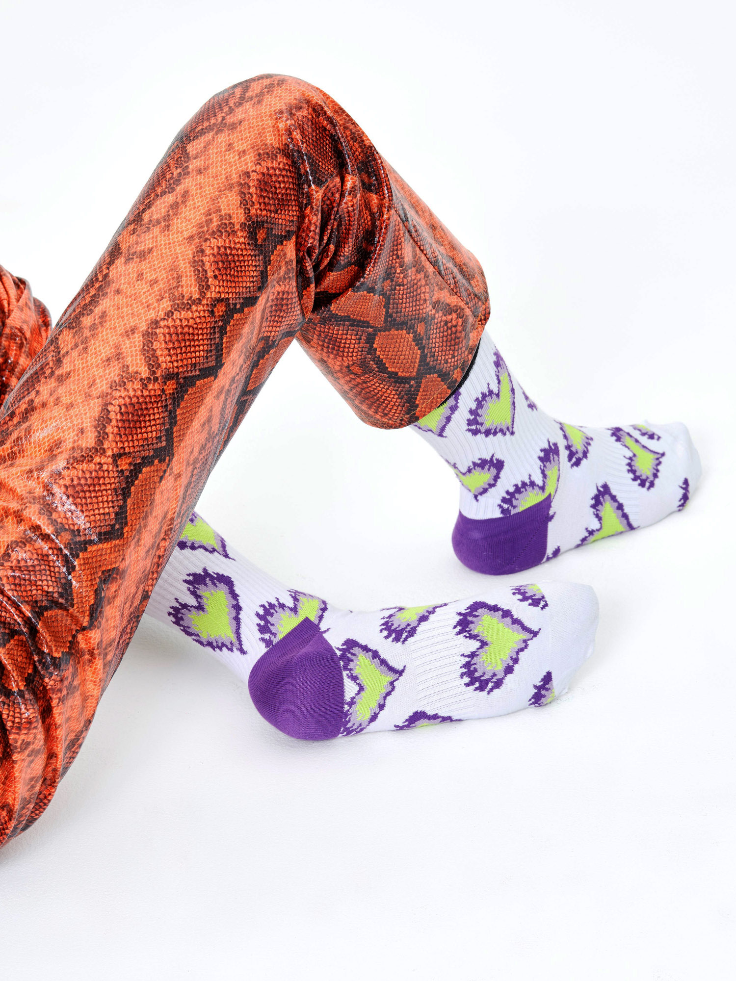 Ponožky Happy Socks Burning Heart Thin (white)