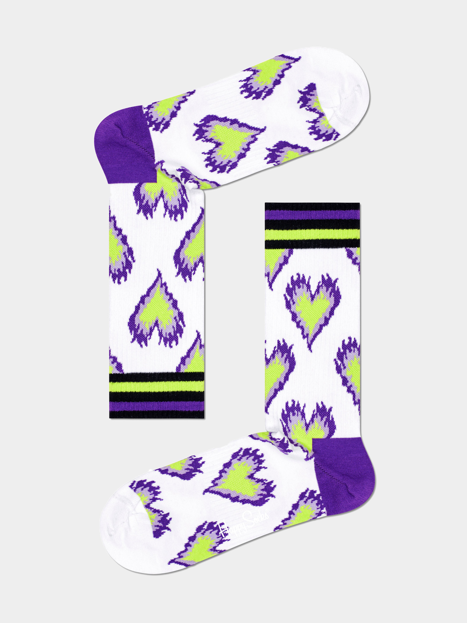 Ponožky Happy Socks Burning Heart Thin (white)