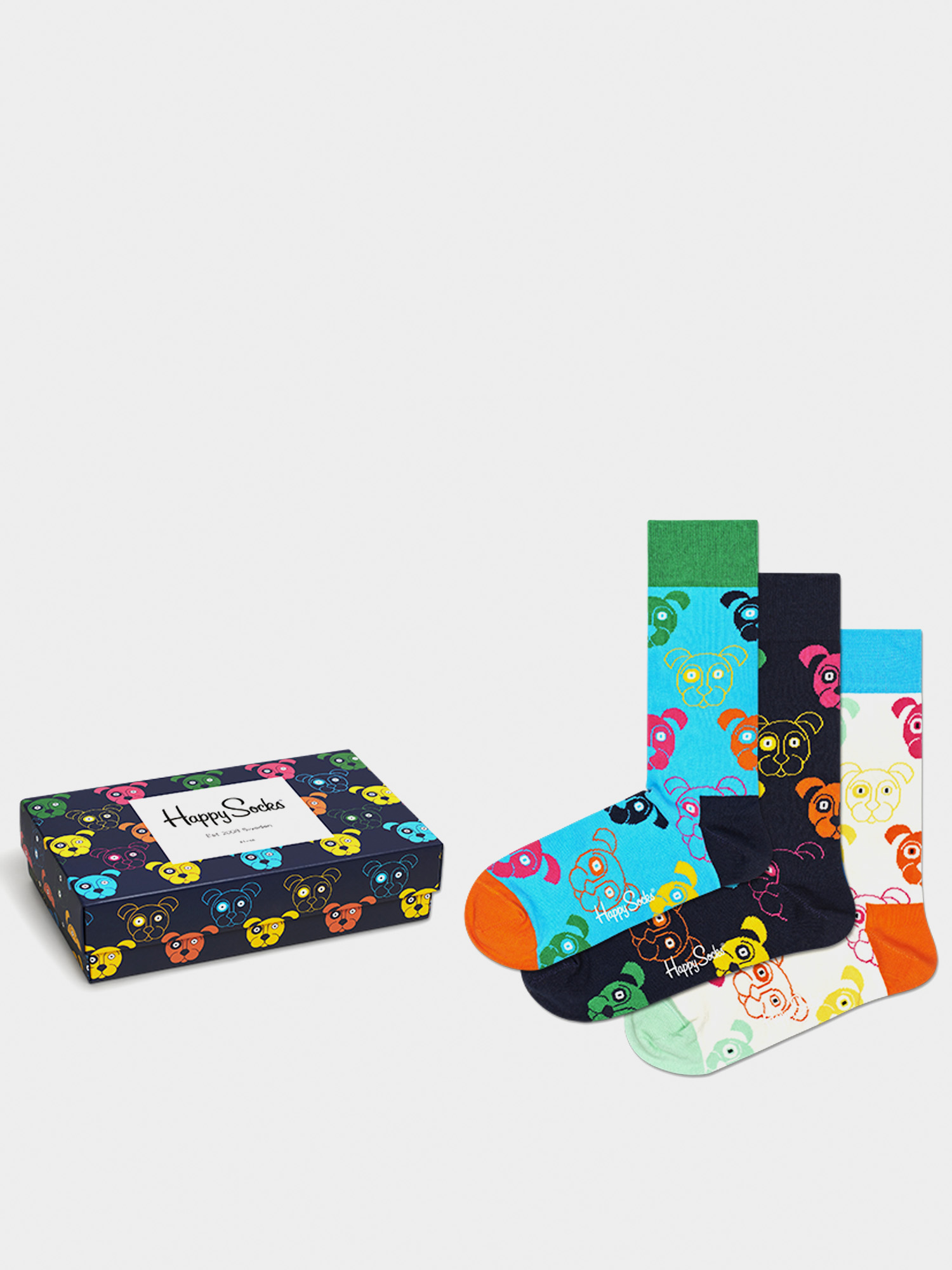 Ponožky Happy Socks Mixed Dog 3pk (black/white/blue)