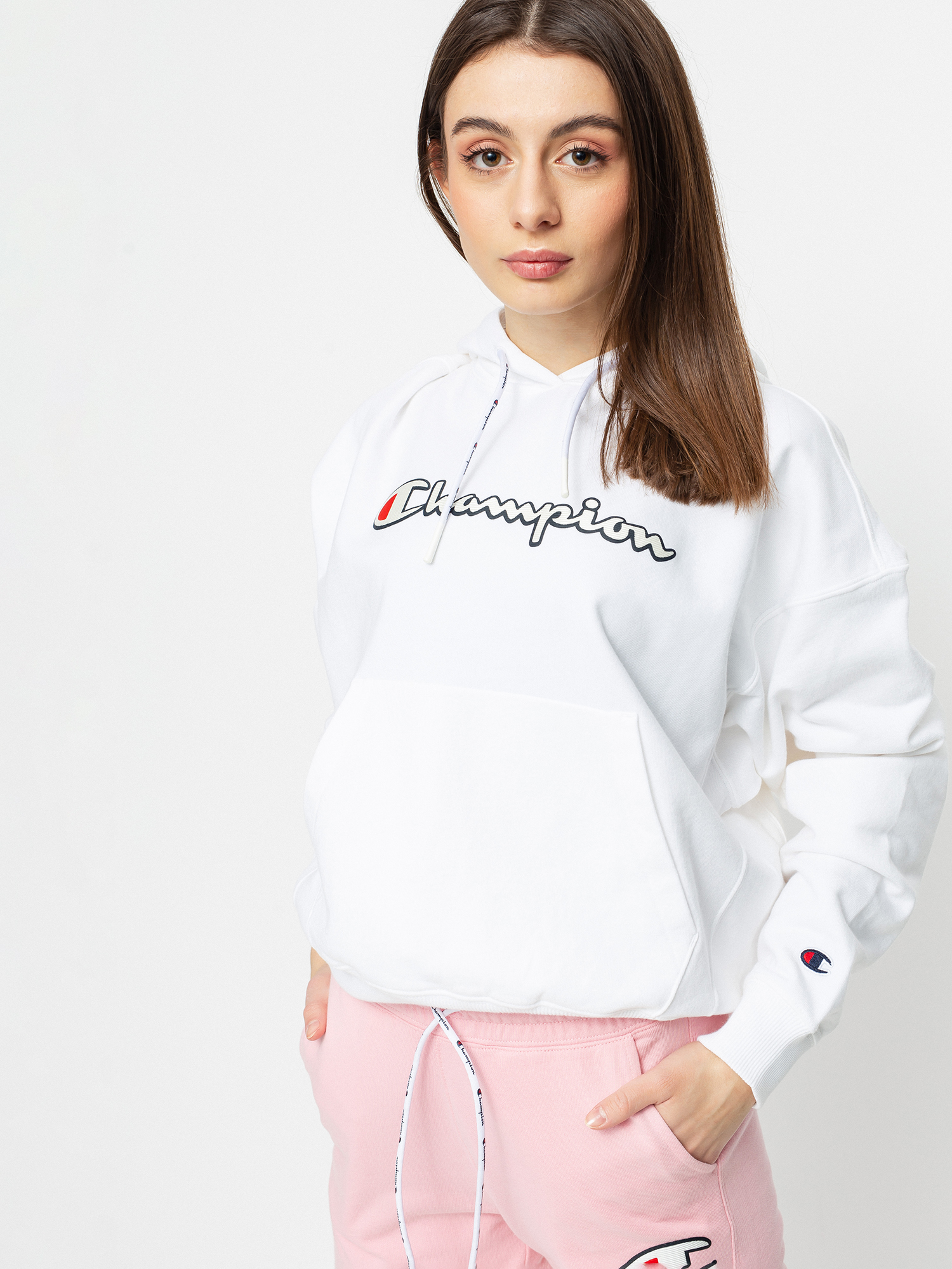 Mikina s kapucí Champion Sweatshirt HD 112638 Wmn (wht)