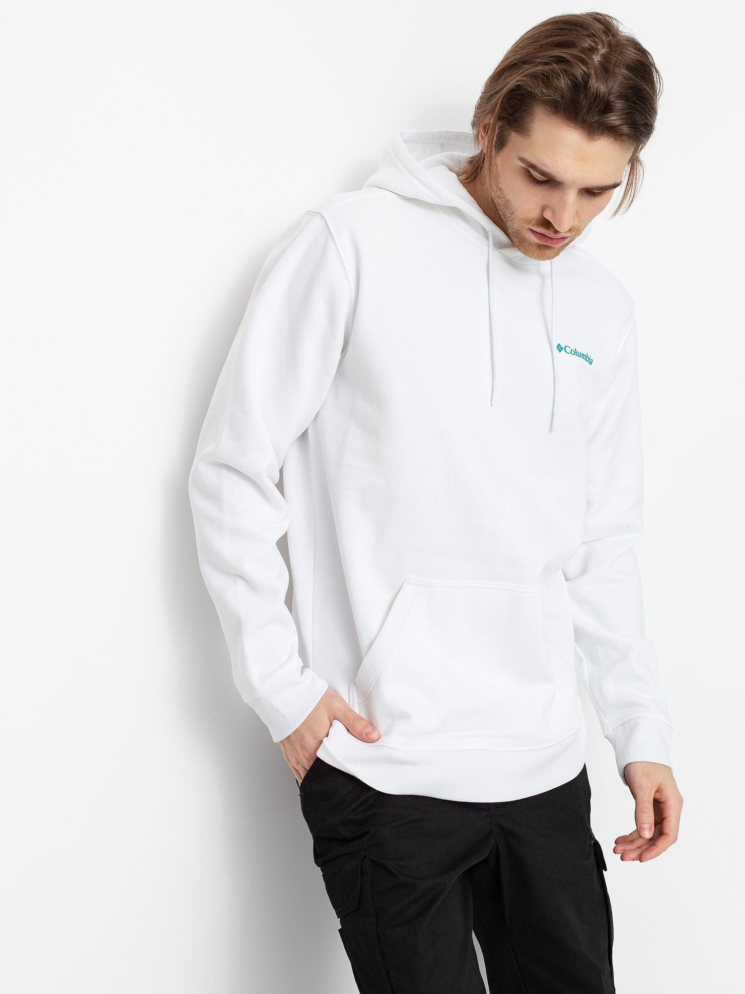 Mikina s kapucí Columbia CSC Basic Logo II HD (white block print)
