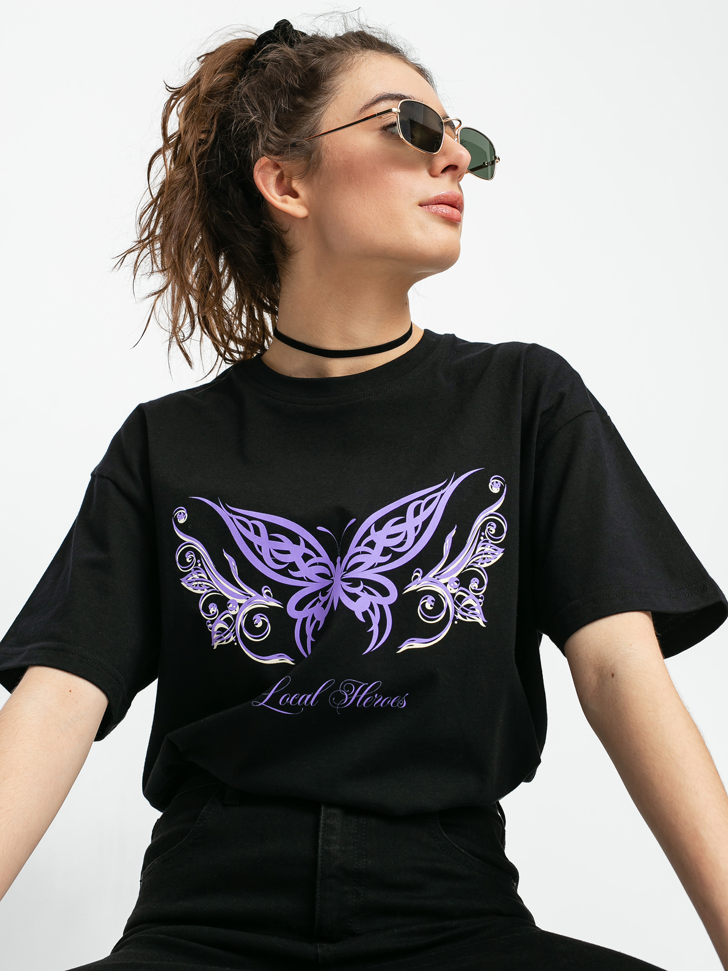 Tričko Local Heroes Butterfly Tribal Wmn (black)