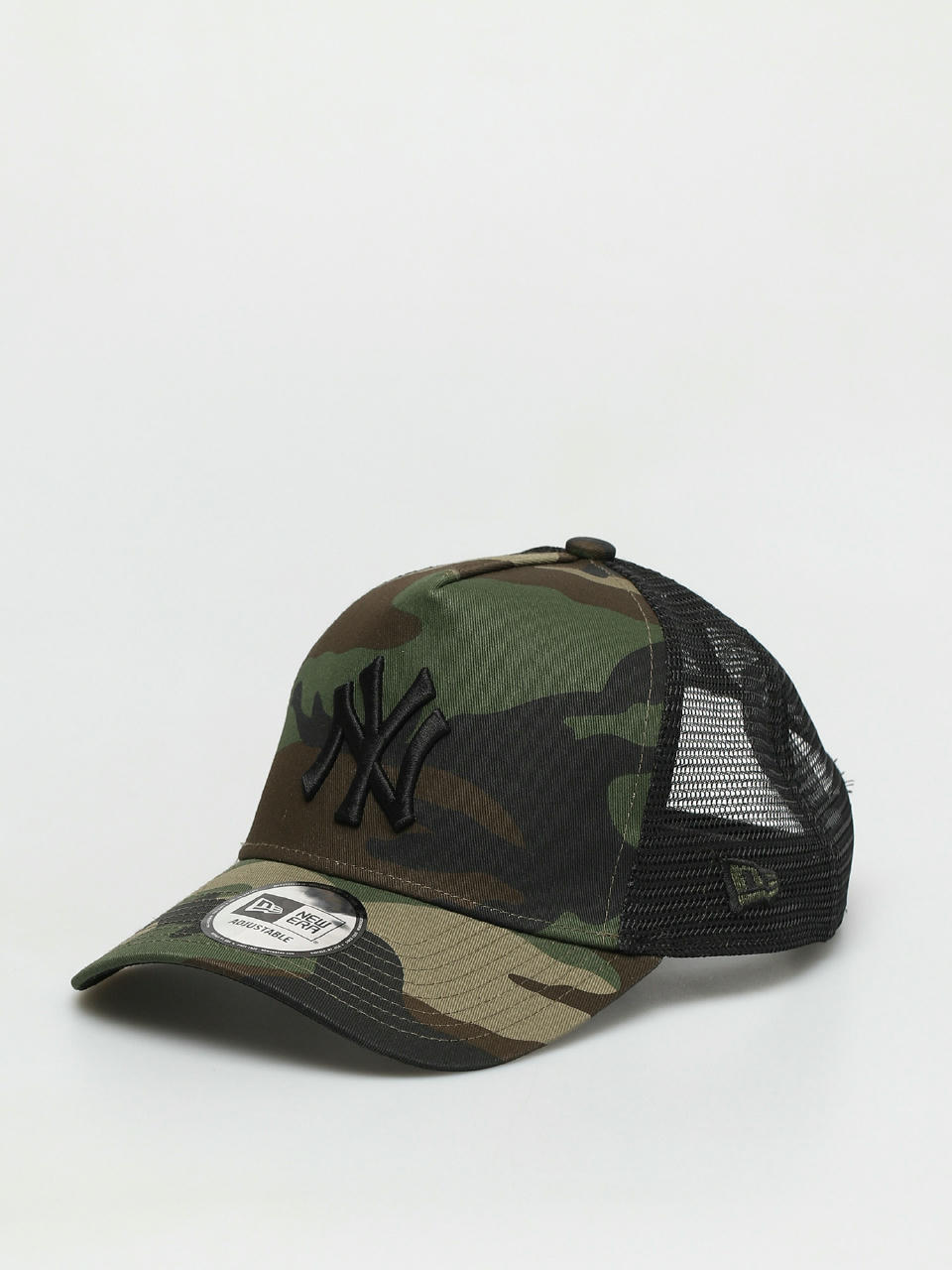 Kšiltovka  New Era Clean Trucker New York Yankees ZD (woodland camo/black)