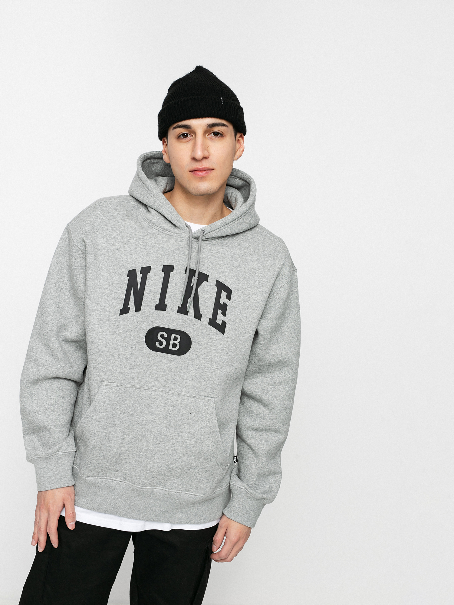 Mikina s kapucí Nike SB Collegiate HD (dk grey heather/black)