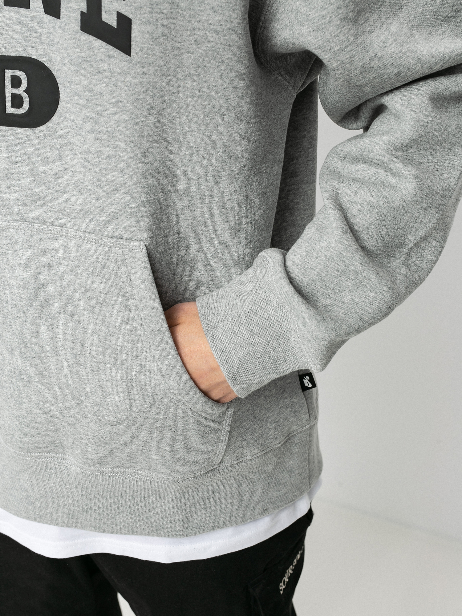 Mikina s kapucí Nike SB Collegiate HD (dk grey heather/black)