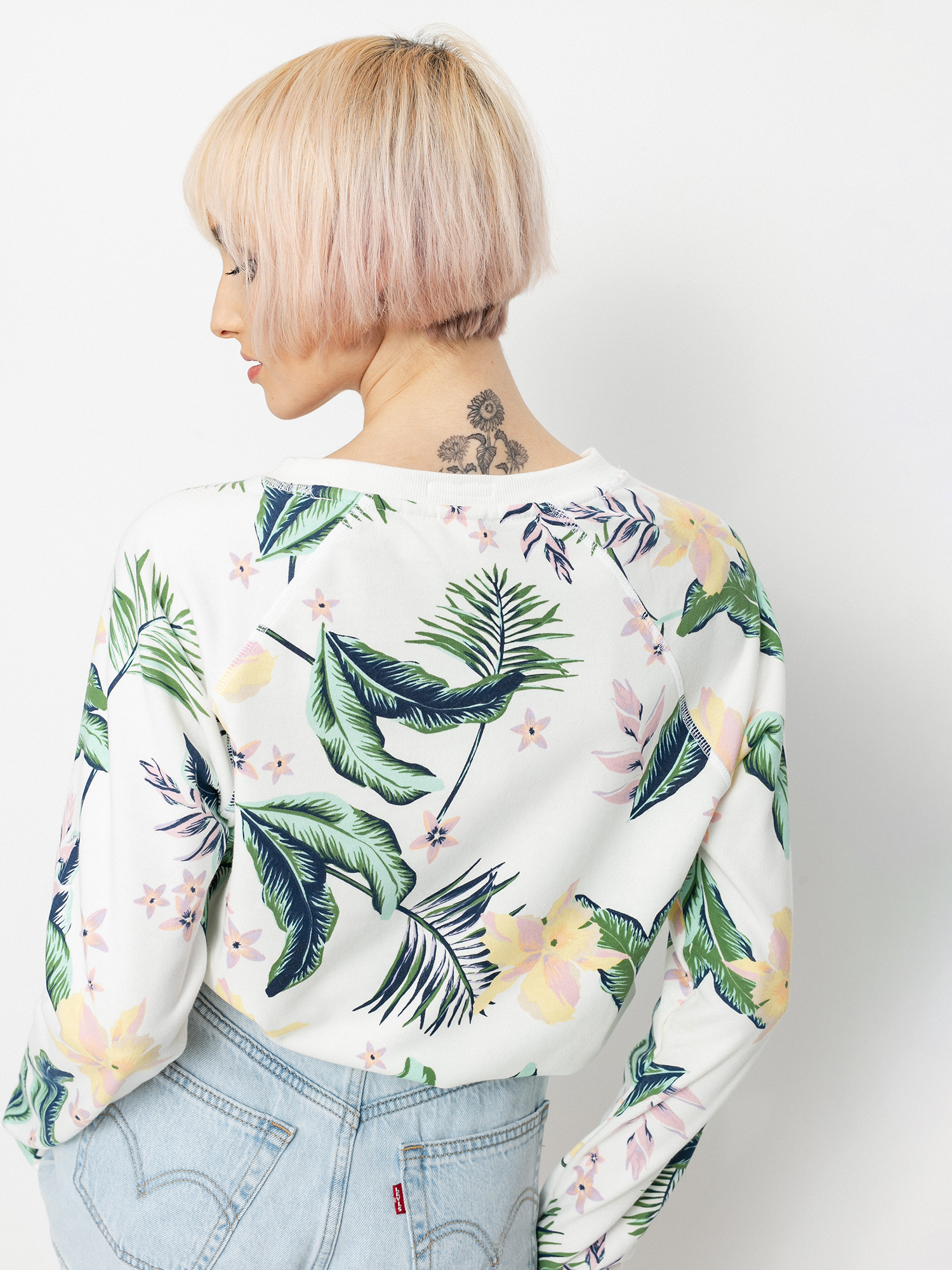 Mikina Roxy Dive Deep Crew Wmn (snow white large praslin)