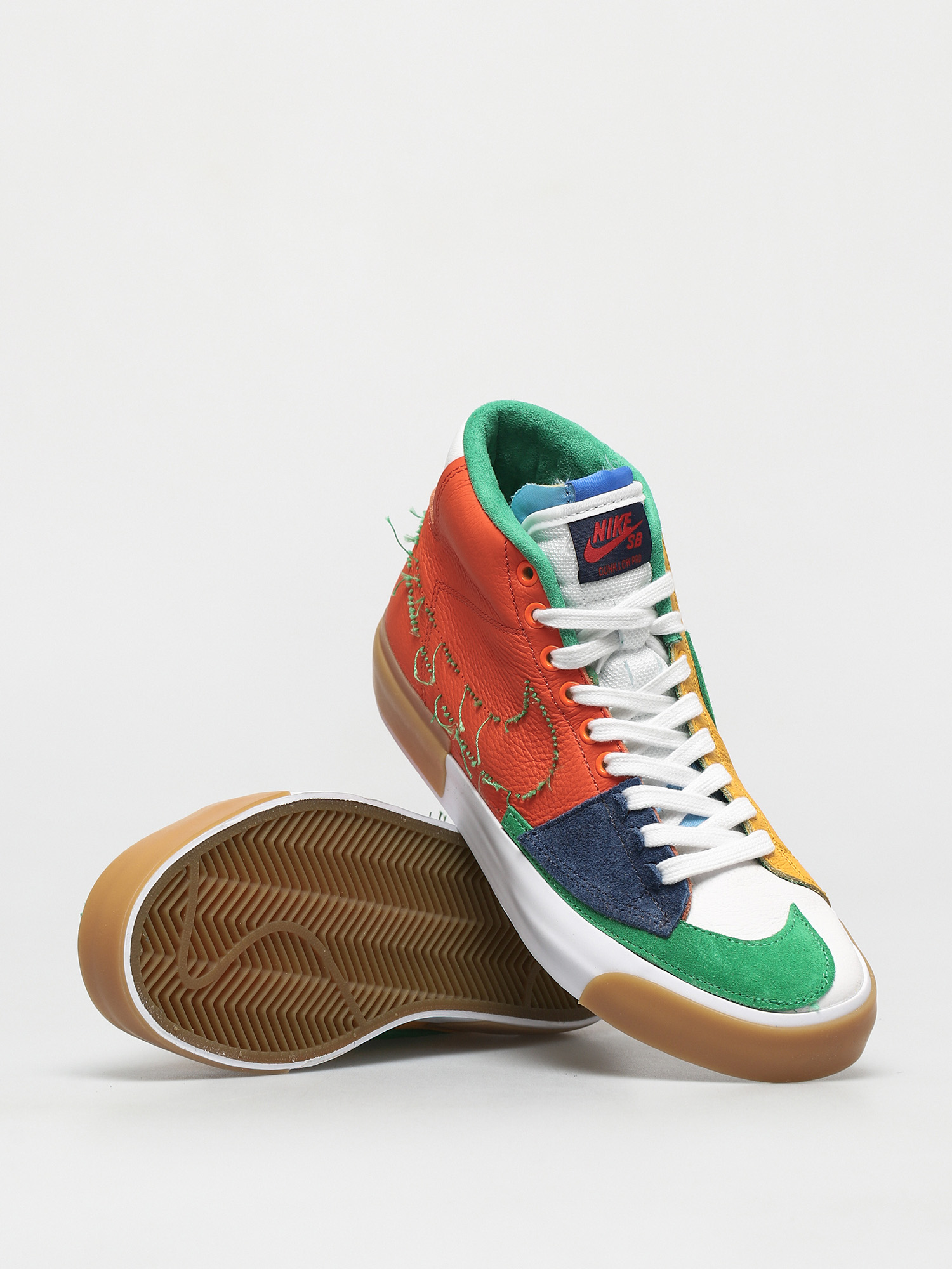 nike blazer green orange