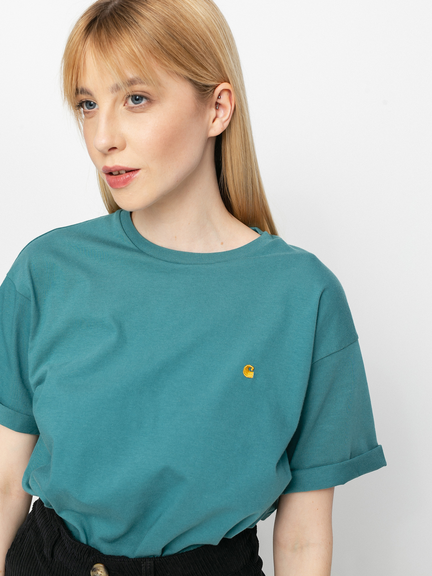 Tričko Carhartt WIP Chase Wmn (hydro/gold)