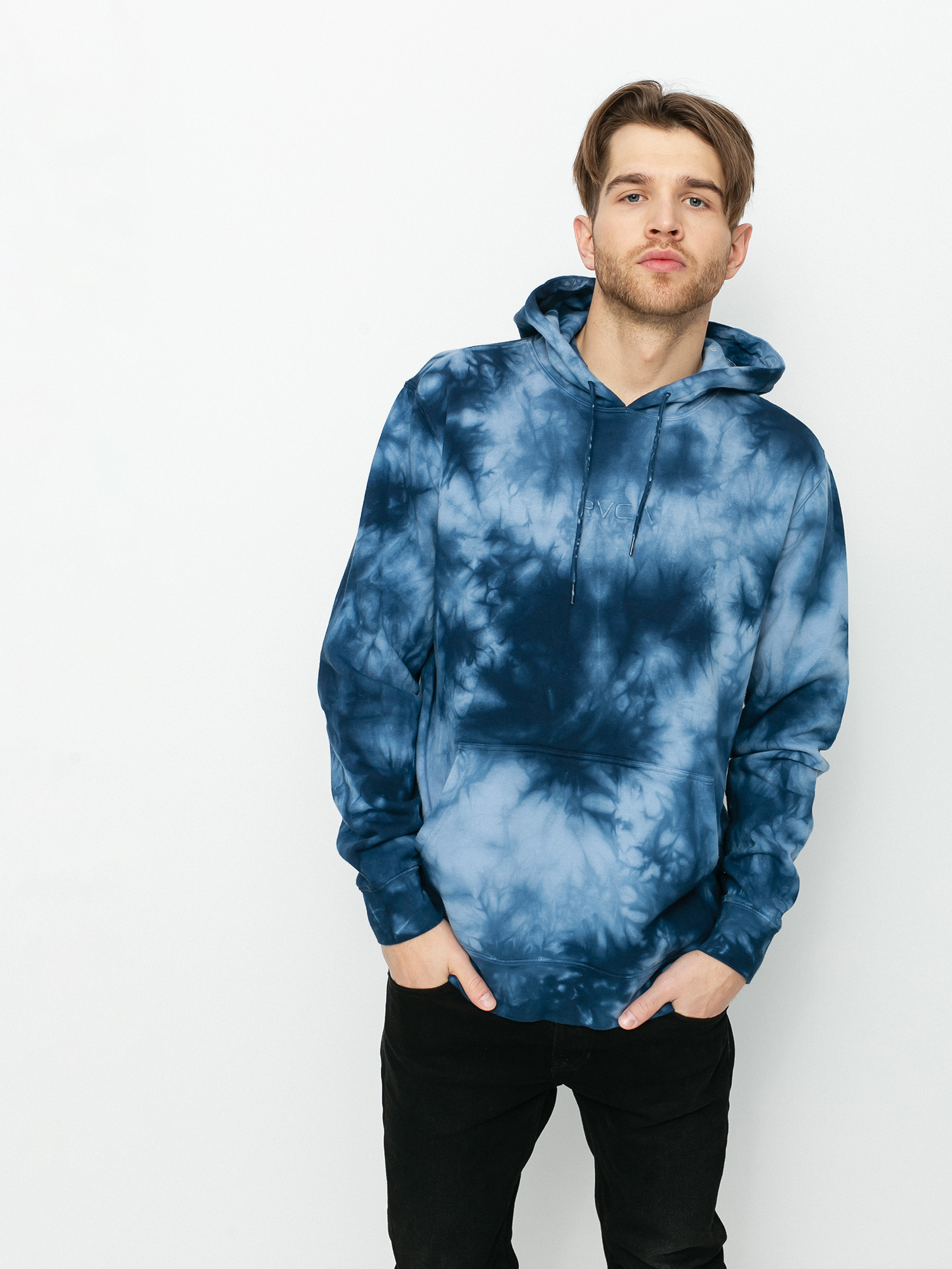 Mikina s kapucí RVCA Tonally Tie Dye HD (blue tie dye)