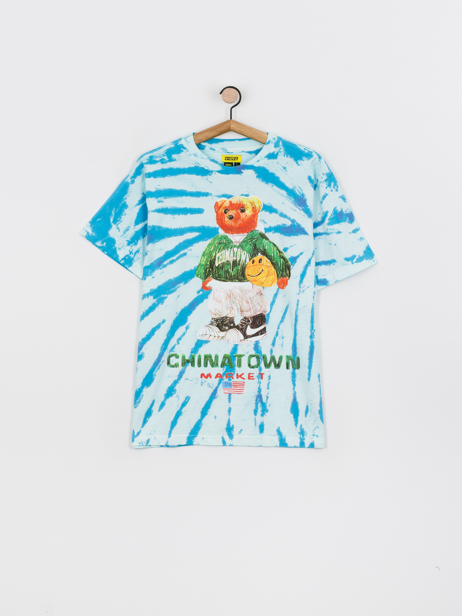 Tričko Chinatown Market Smiley Sketch Basketball Bear (tie dye)