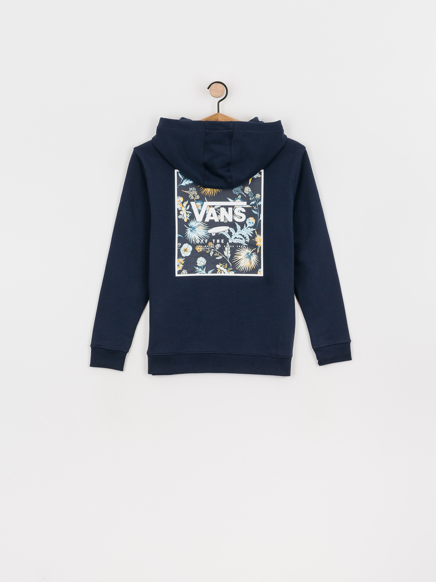 Mikina s kapucí Vans Print Box Back HD JR (dress blues/califas)