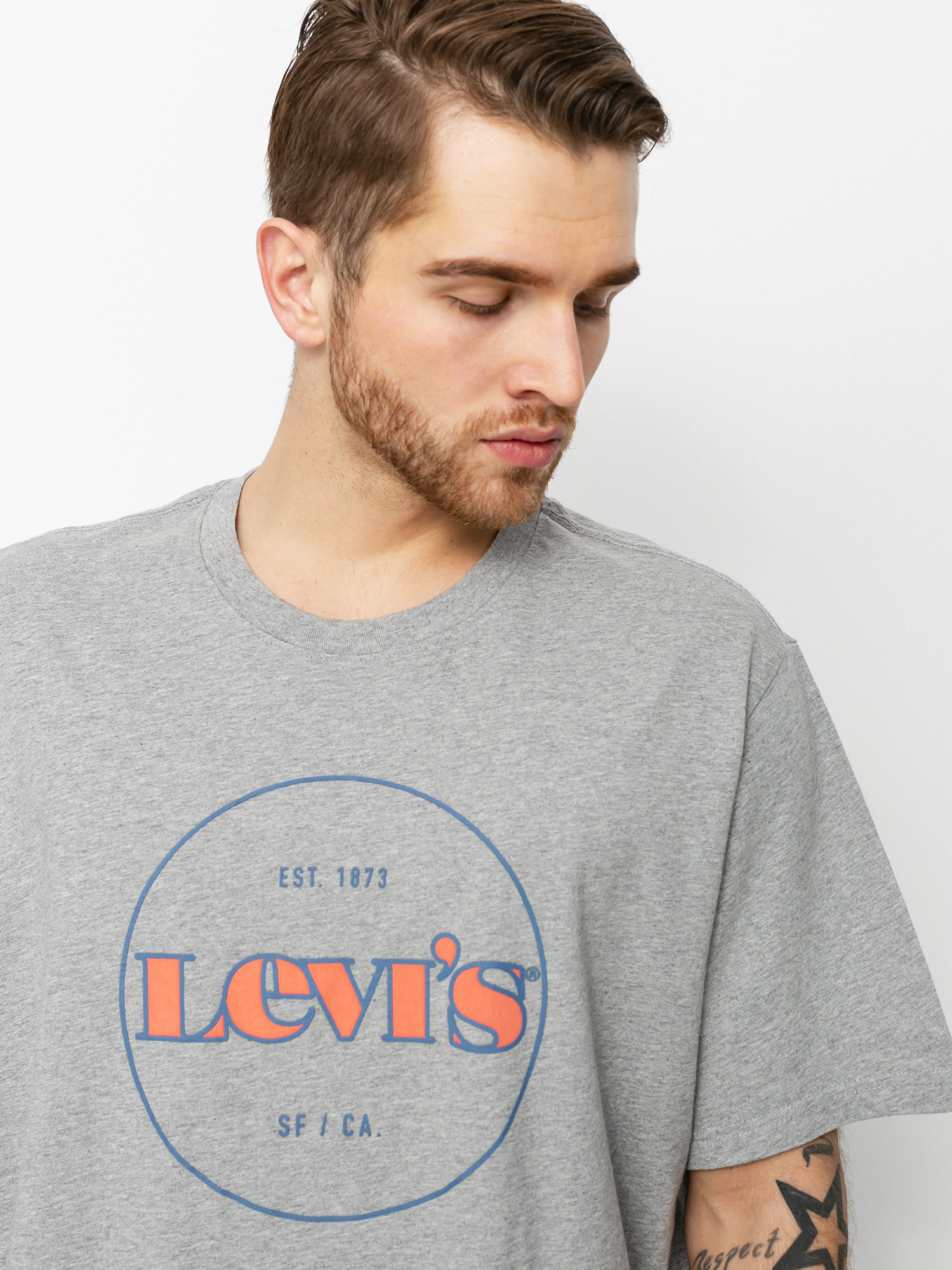 Tričko Levi's® Relaxed Fit (mv logo midtone heather)