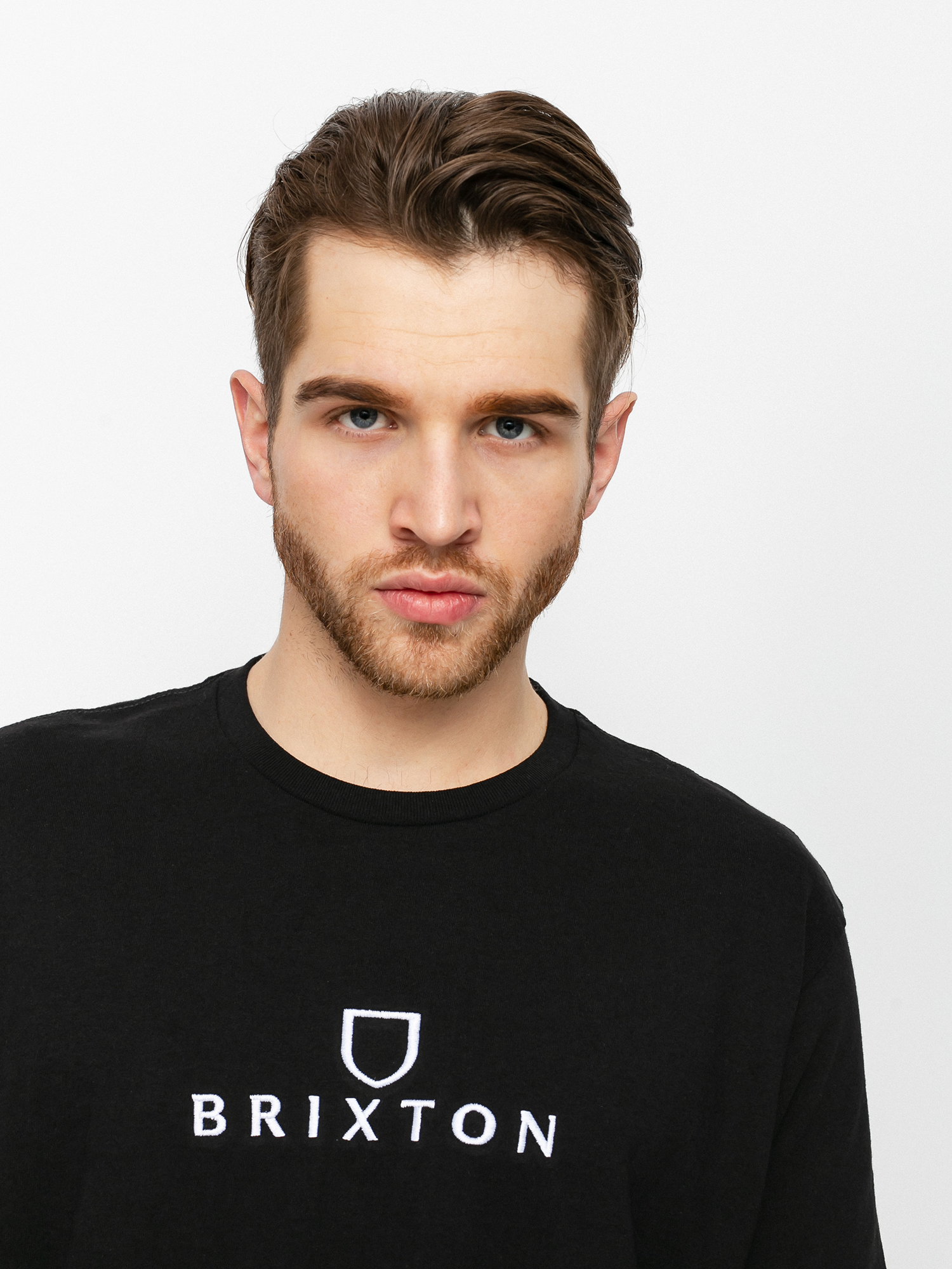 Tričko Brixton Alpha Thread Stt (black/vanilla)