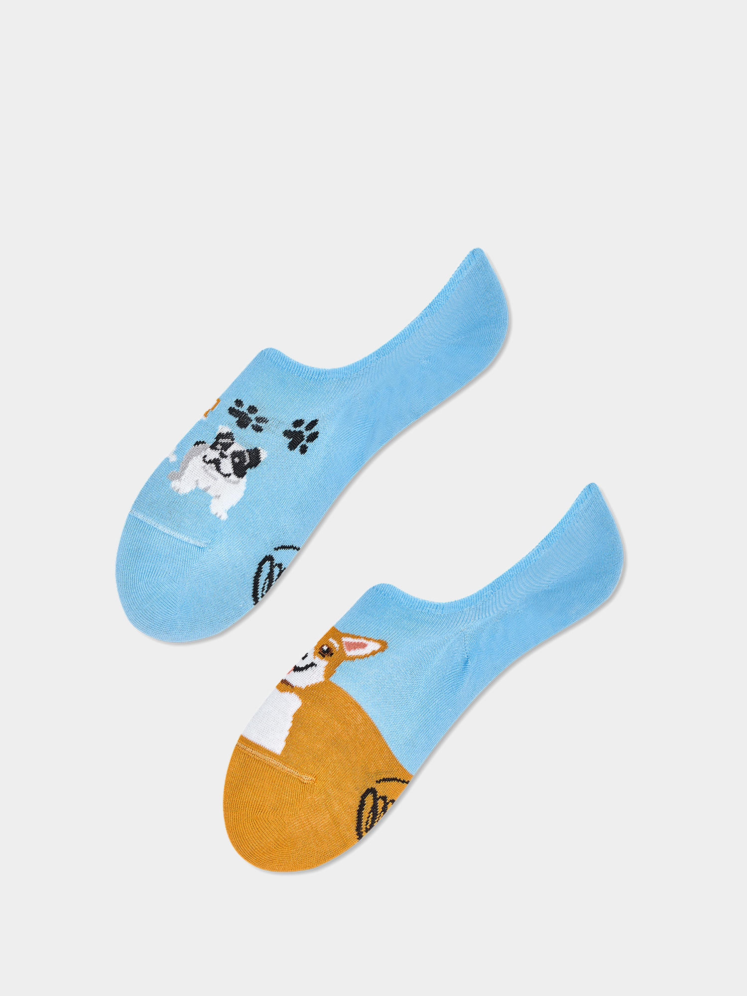 Ponožky Many Mornings Playful Dog Noshow (light blue/mustard)