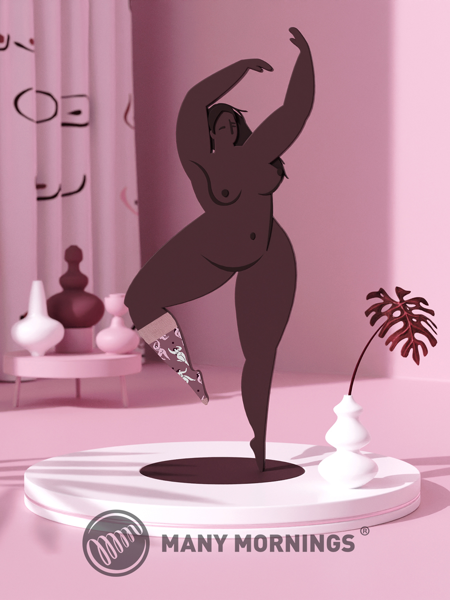 Ponožky Many Mornings Simply The Breast (pink)