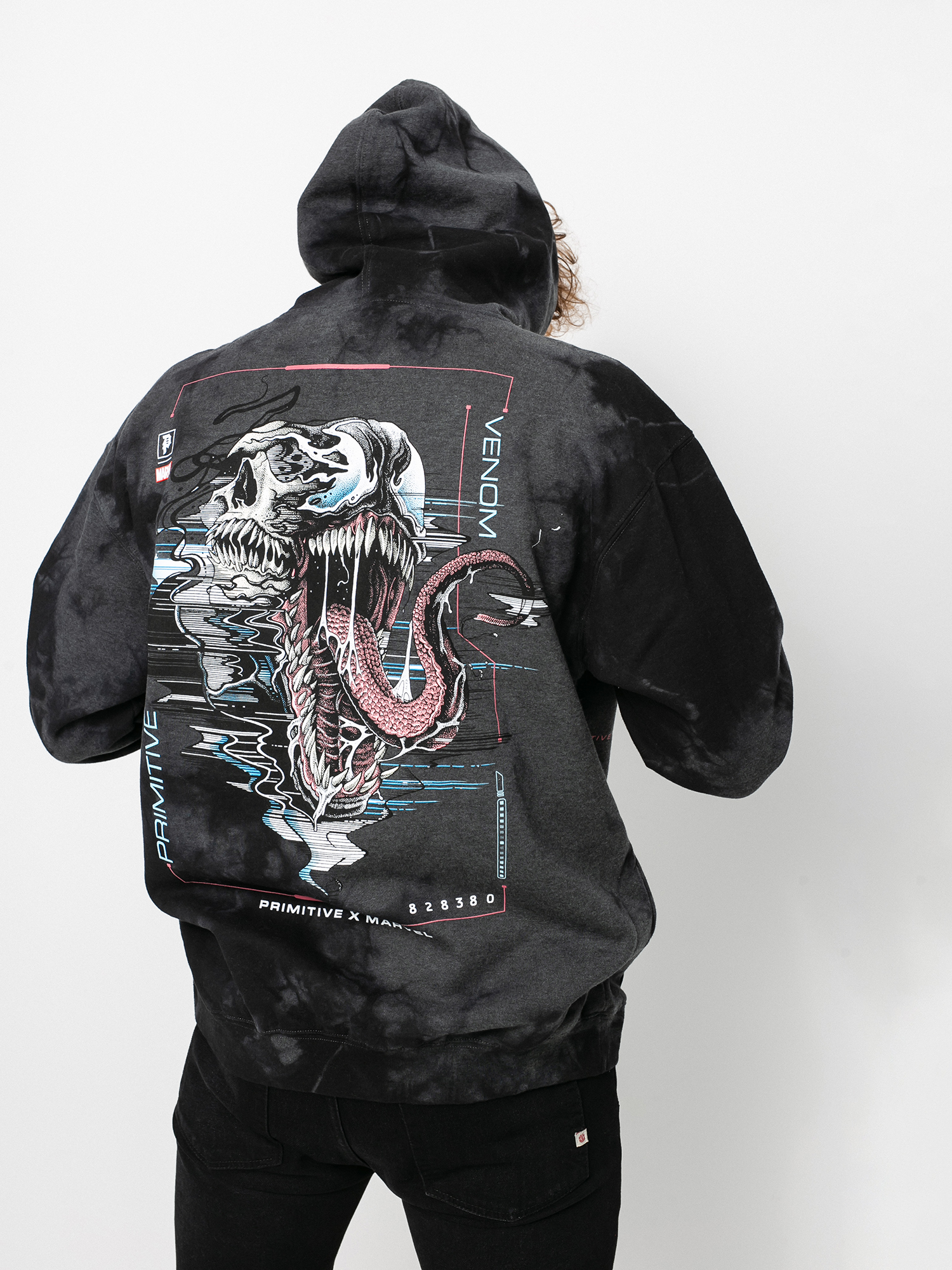 Mikina s kapucí Primitive Venom Washed HD (black)
