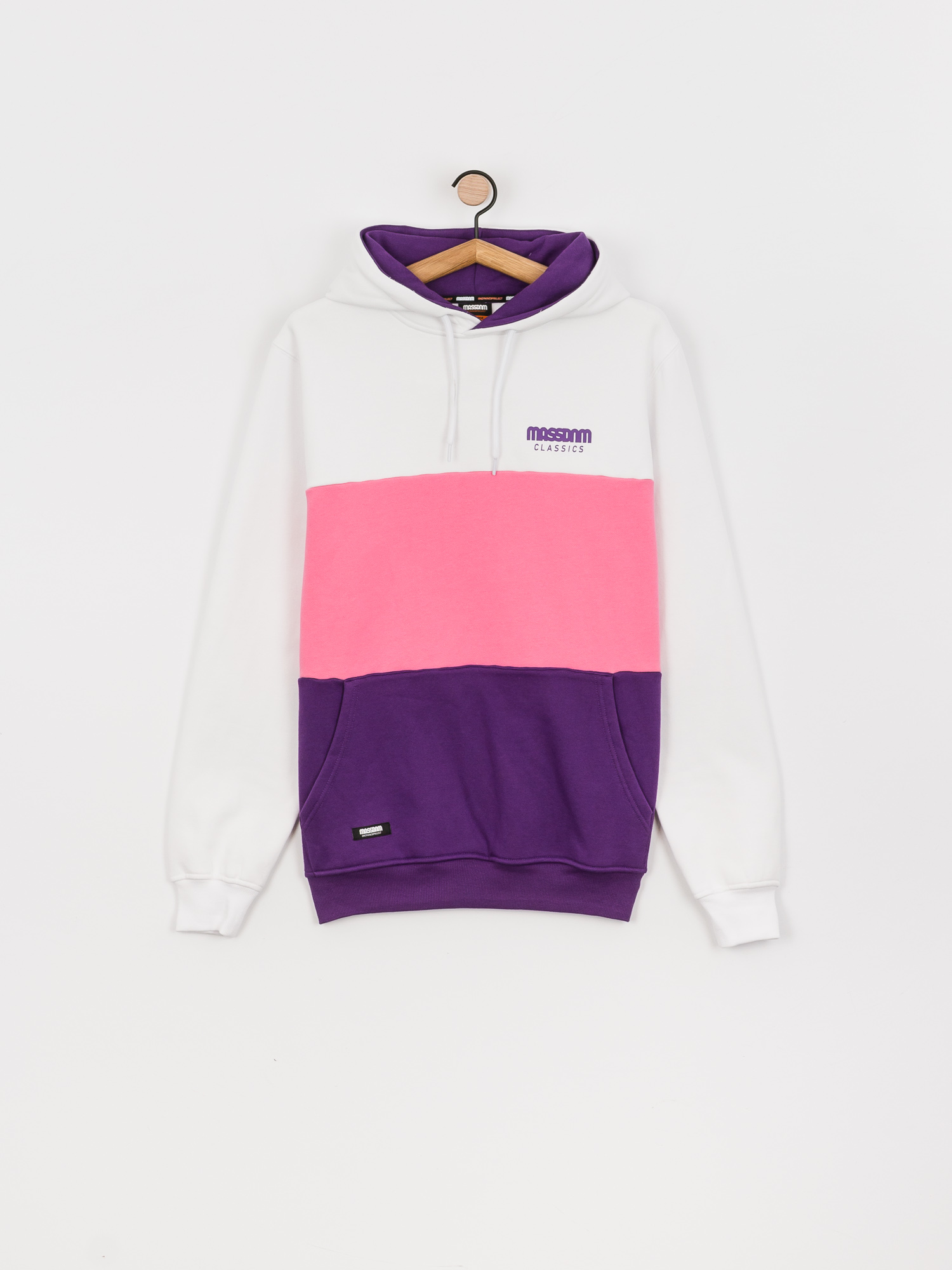 Mikina s kapucí MassDnm Zone HD (white/light pink/purple)