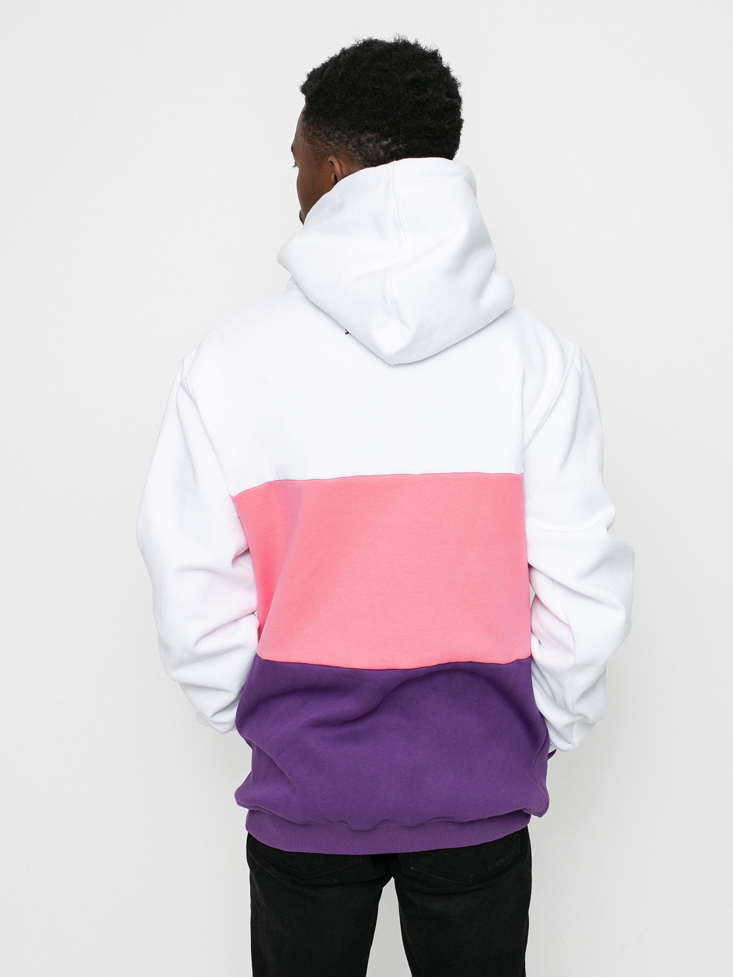 Mikina s kapucí MassDnm Zone HD (white/light pink/purple)