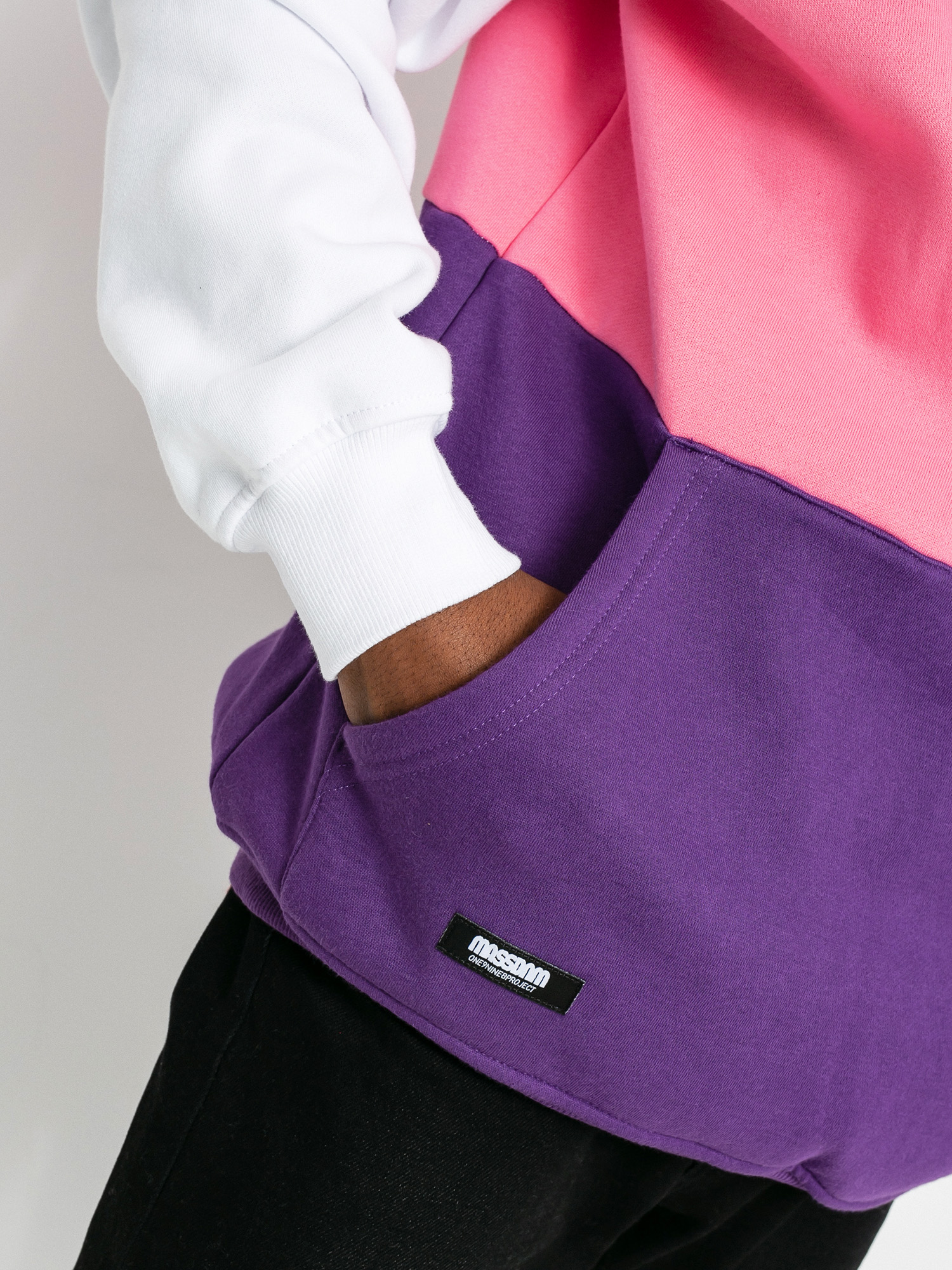 Mikina s kapucí MassDnm Zone HD (white/light pink/purple)