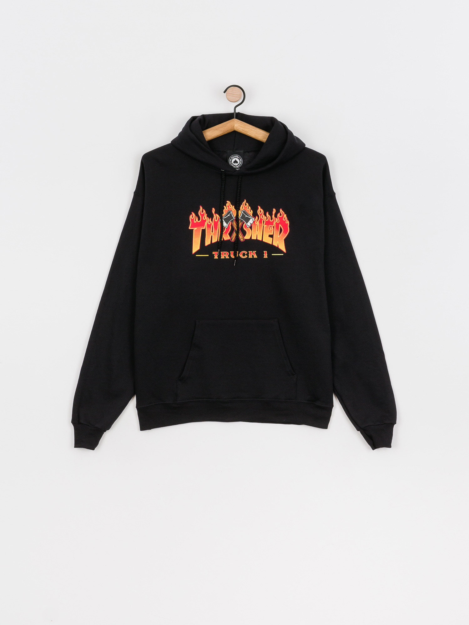 Mikina s kapucí Thrasher Truck 1 HD (black)