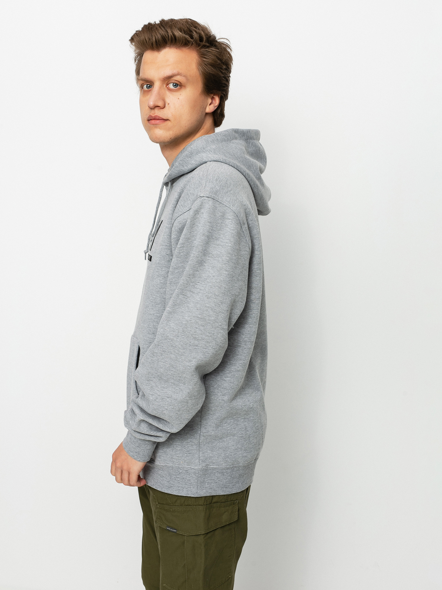 Mikina s kapucí Grizzly Griptape OG Stamp HD (heather grey/black)