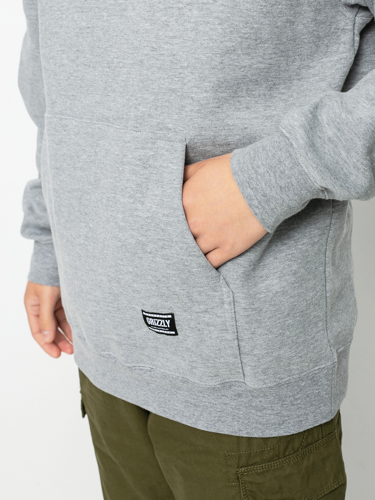 Mikina s kapucí Grizzly Griptape OG Stamp HD (heather grey/black)