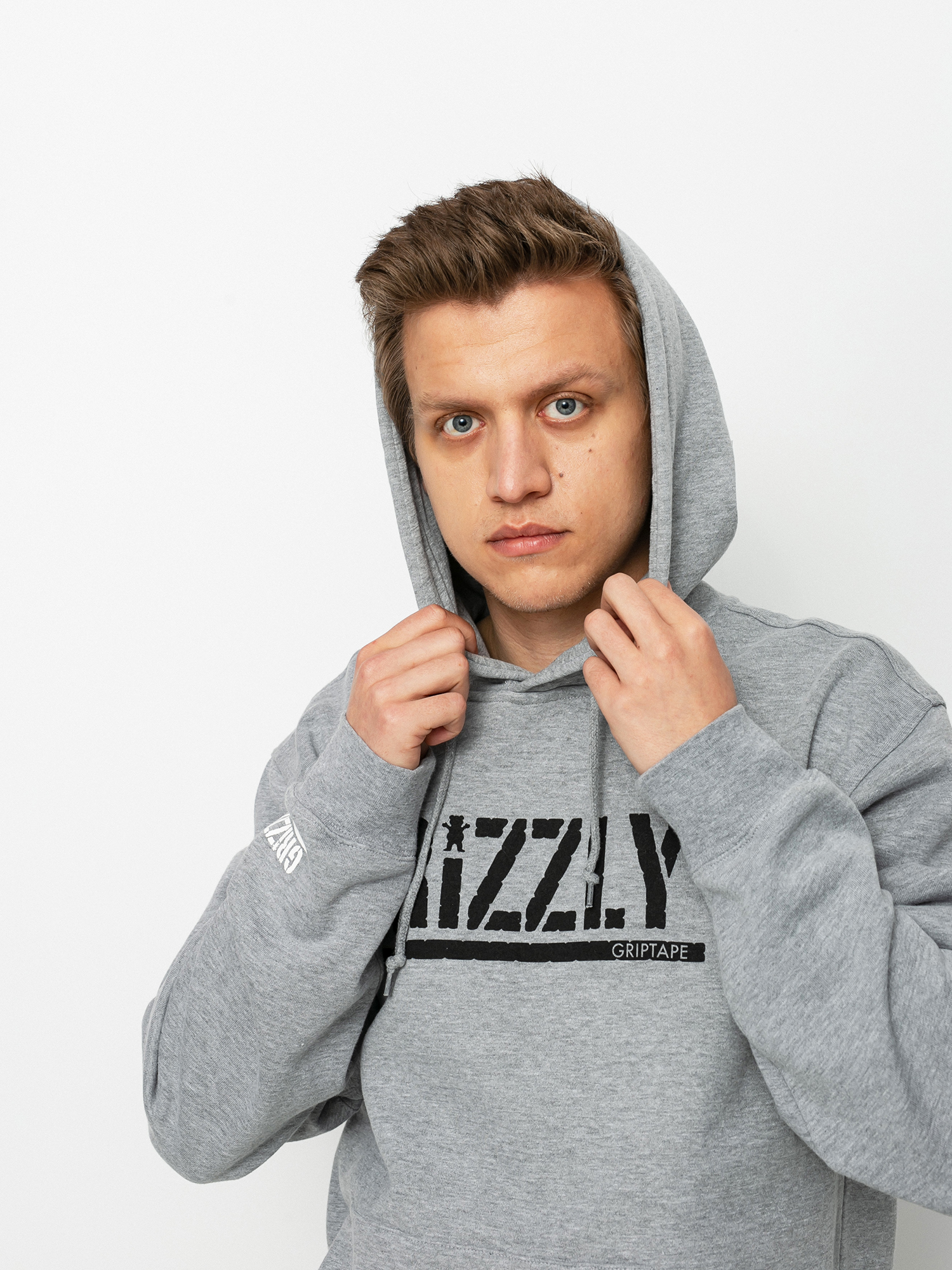 Mikina s kapucí Grizzly Griptape OG Stamp HD (heather grey/black)
