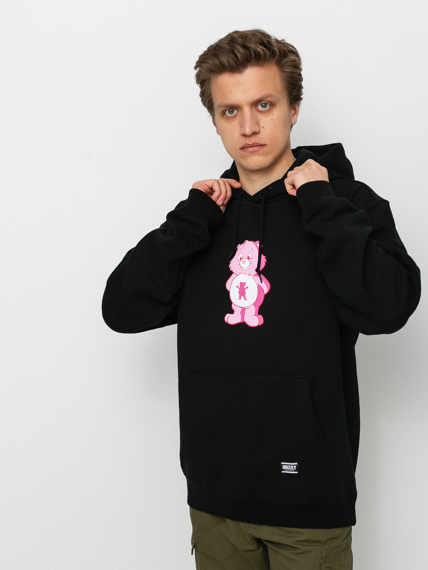 Mikina s kapucí Grizzly Griptape Positive Bear HD (black)
