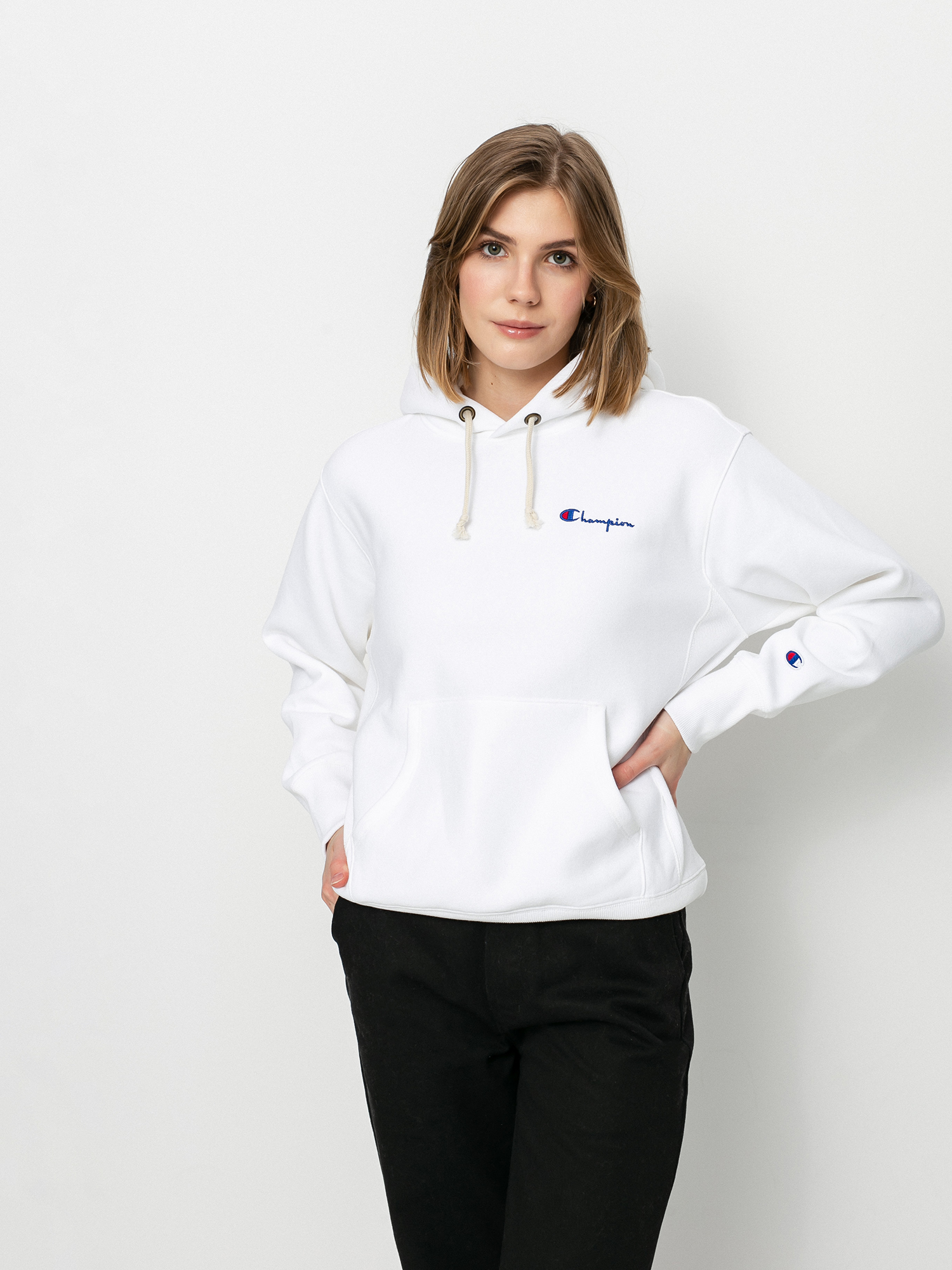 Mikina s kapucí Champion Sweatshirt HD 113150 Wmn (wht)