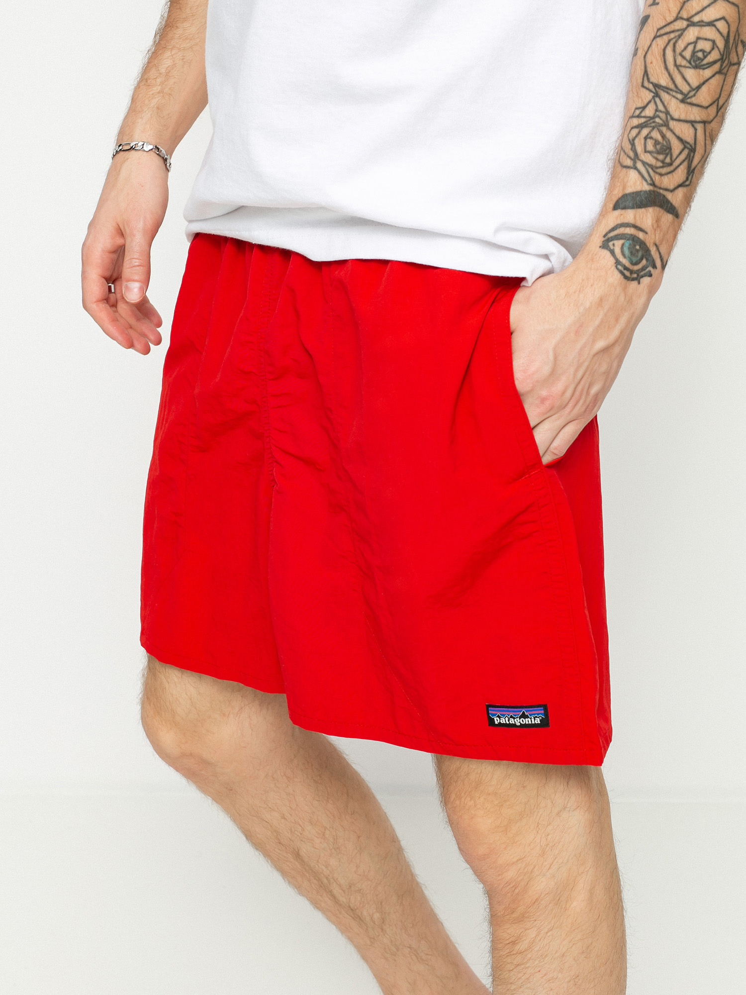 patagonia baggies fire red