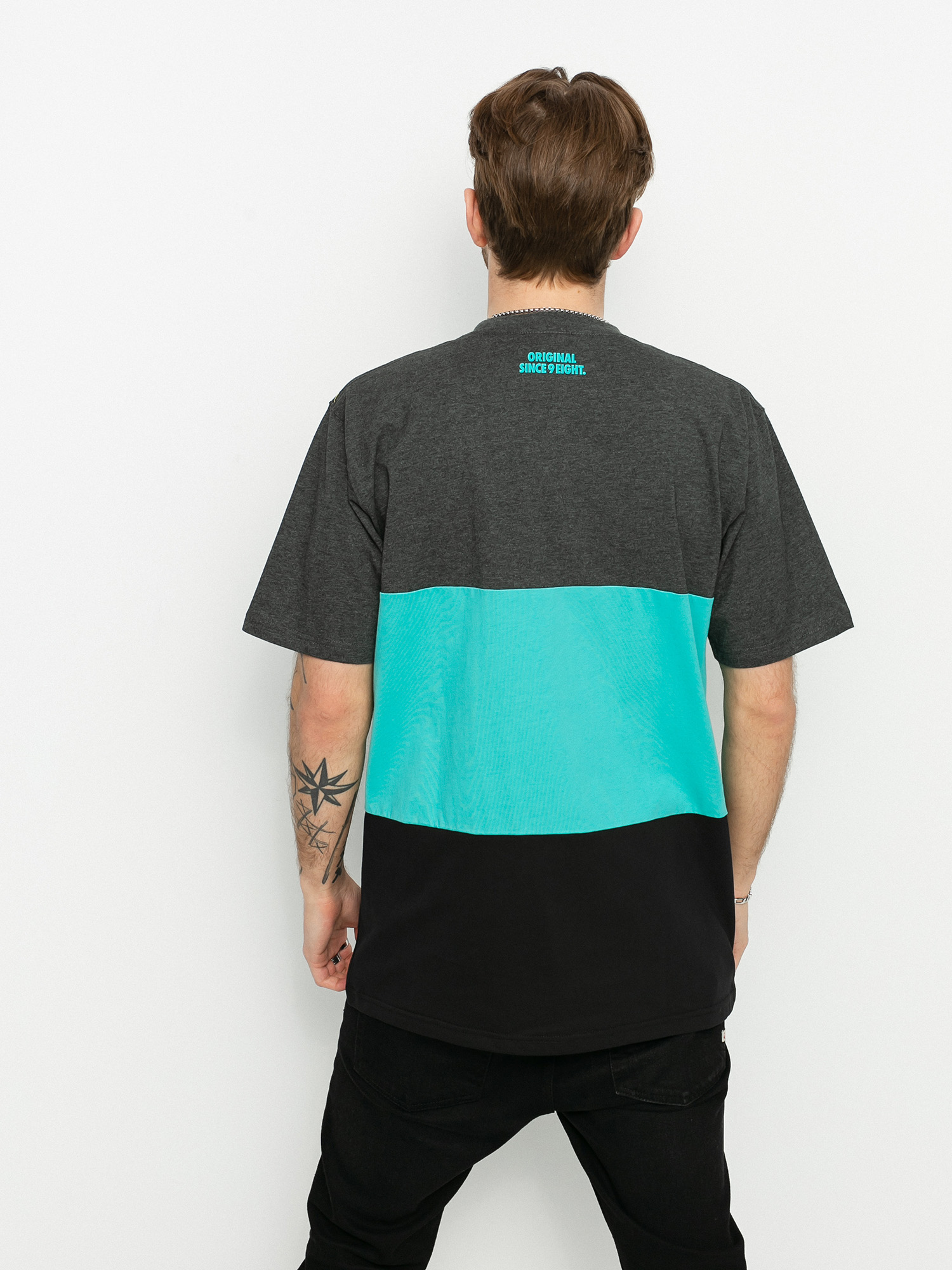 Tričko MassDnm Zone (dk heather/turquoise/black)
