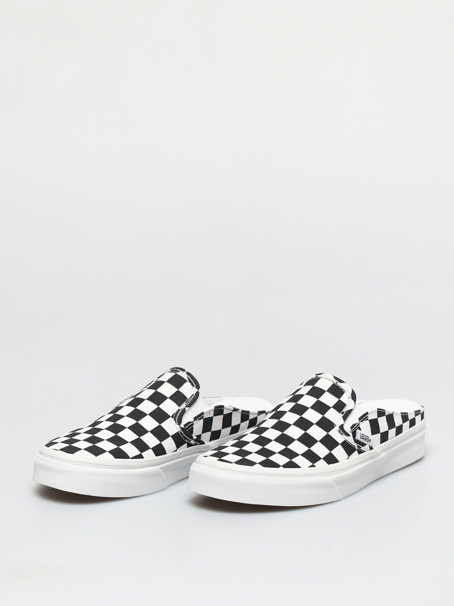 vans leather checkerboard mule