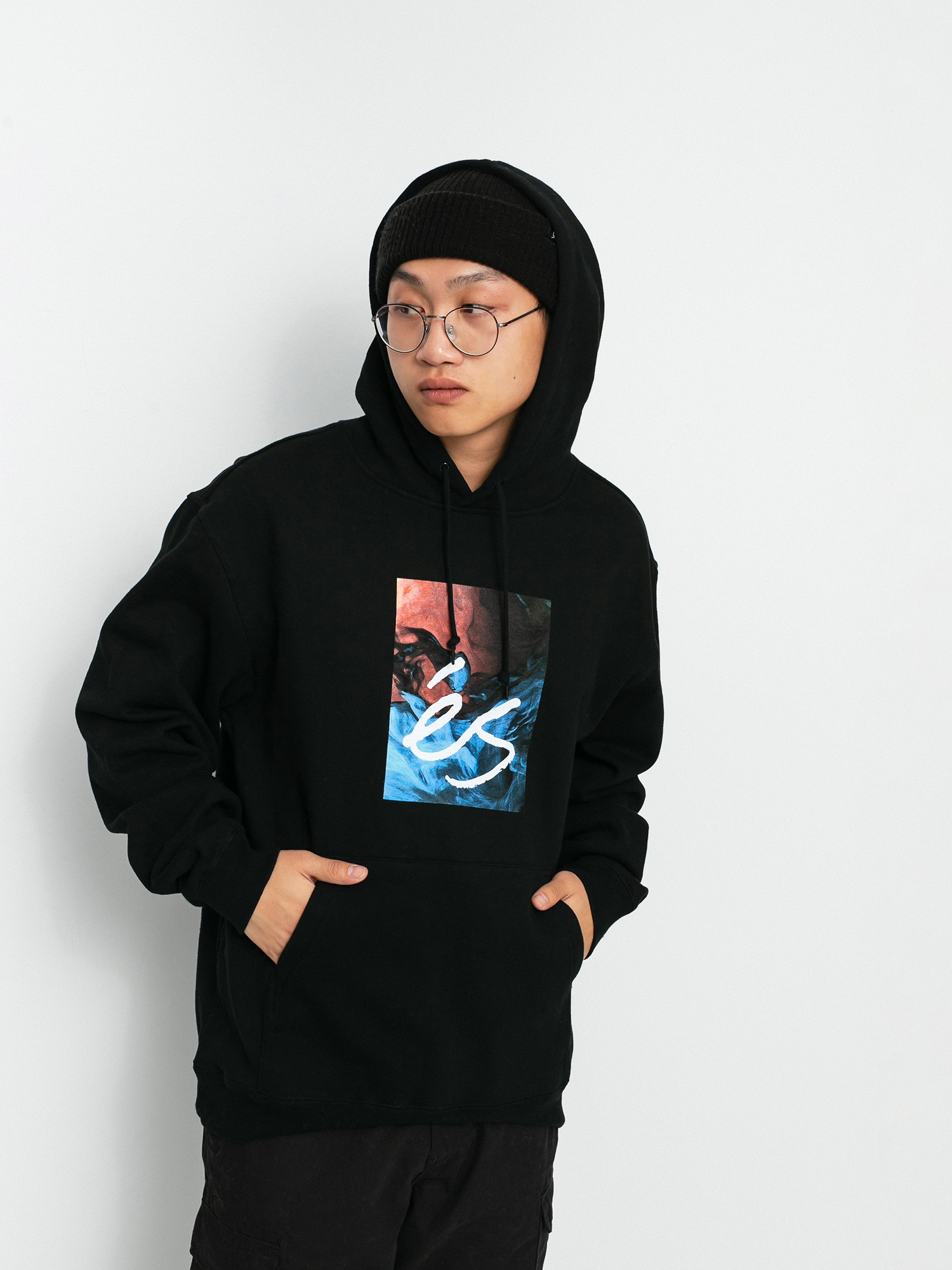 Mikina s kapucí eS Hyper Logo HD (black)