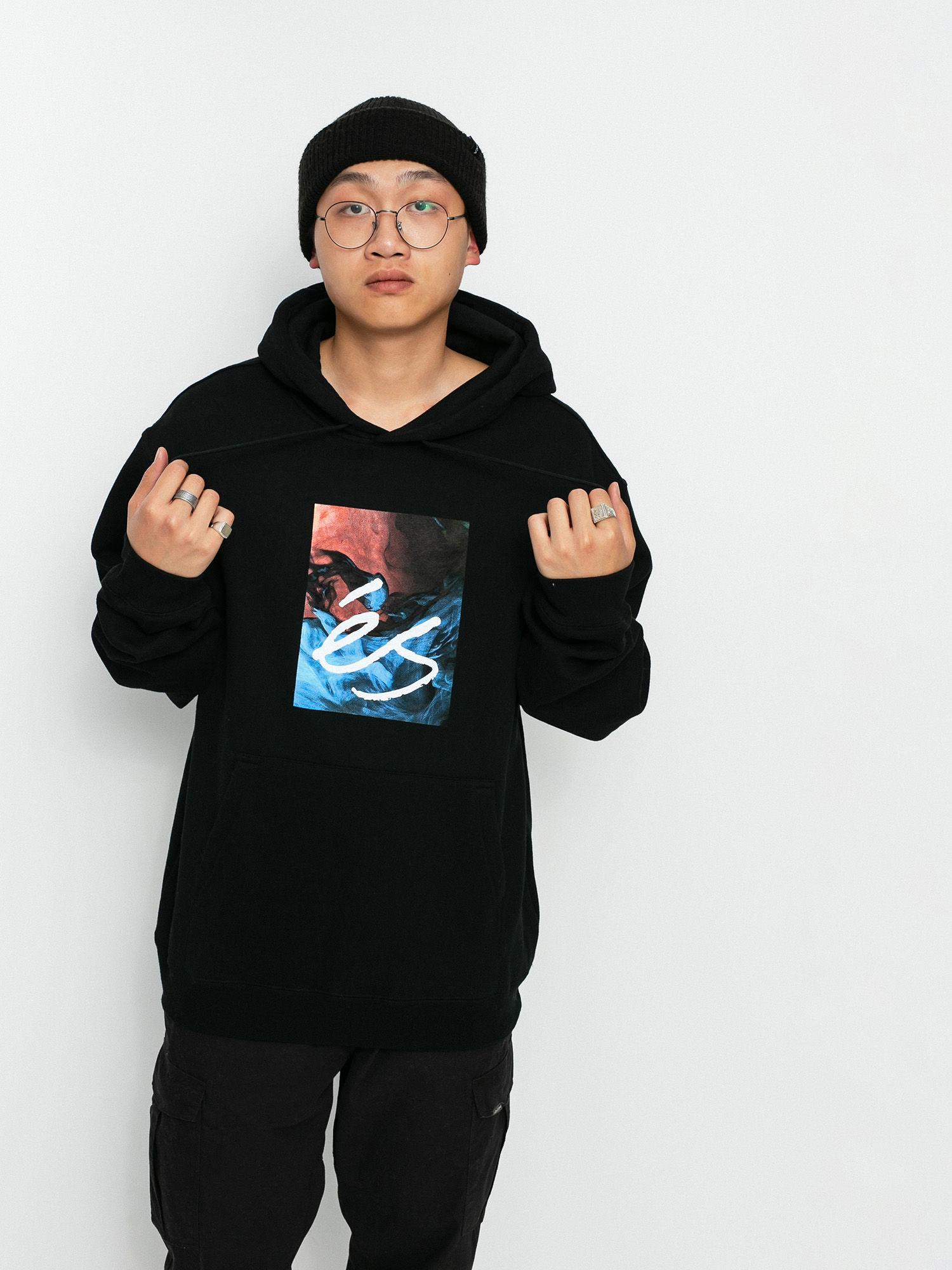 Mikina s kapucí eS Hyper Logo HD (black)