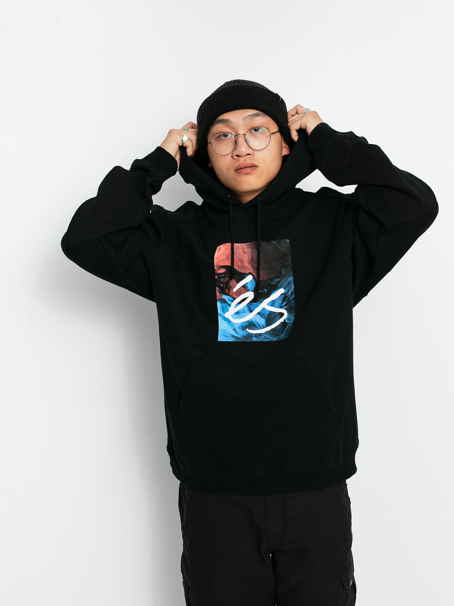 Mikina s kapucí eS Hyper Logo HD (black)