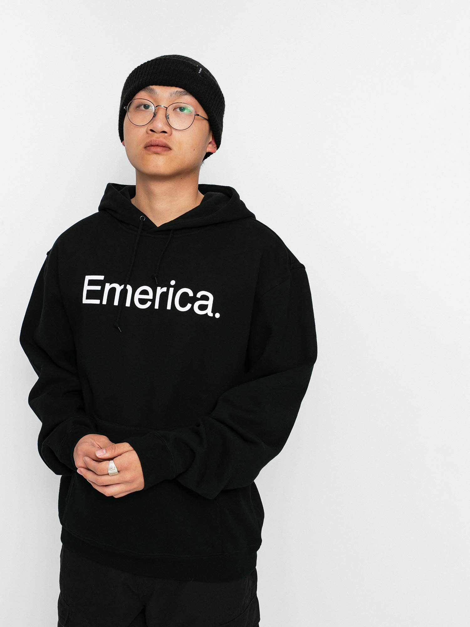 Mikina s kapucí Emerica Pure Logo HD (black)