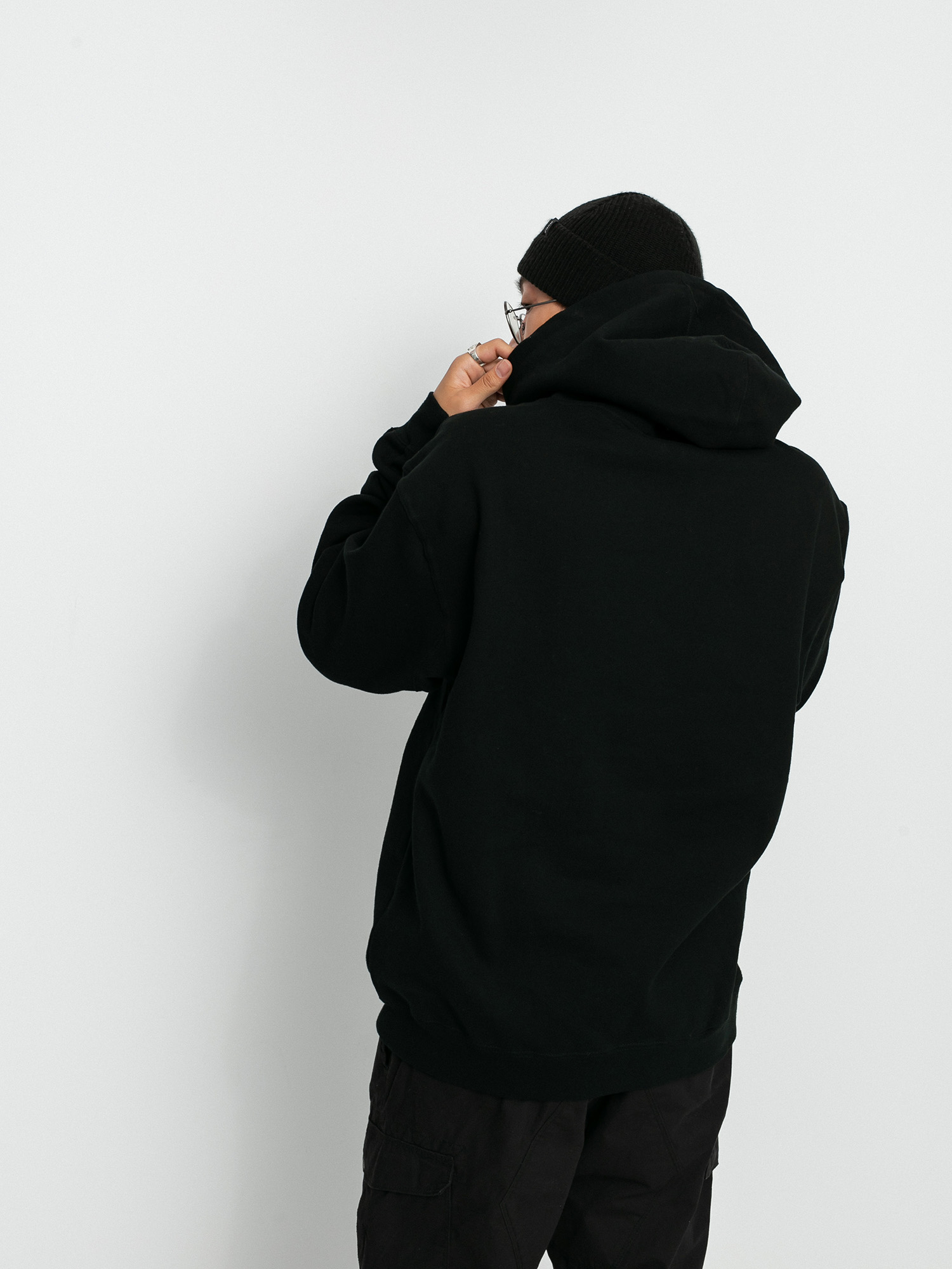 Mikina s kapucí Emerica Stacked HD (black)