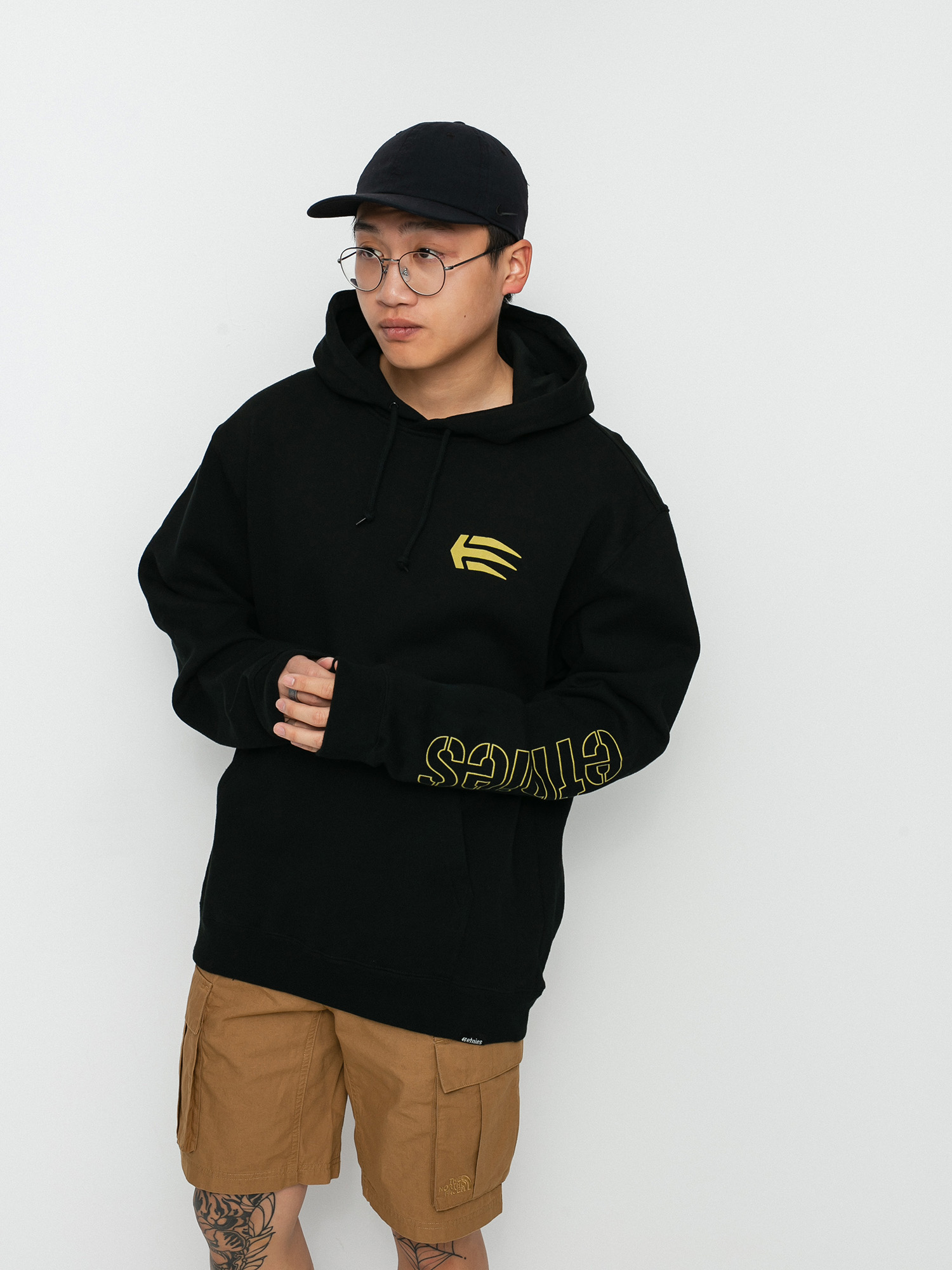 Mikina s kapucí Etnies Joslin HD (black/gold)