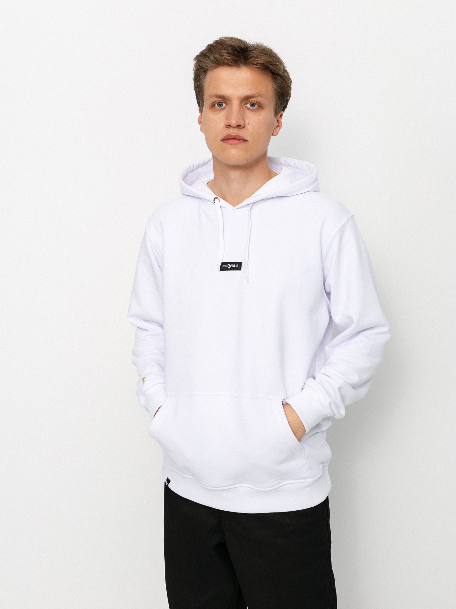 Mikina s kapucí Nervous Classic Small HD (wht)