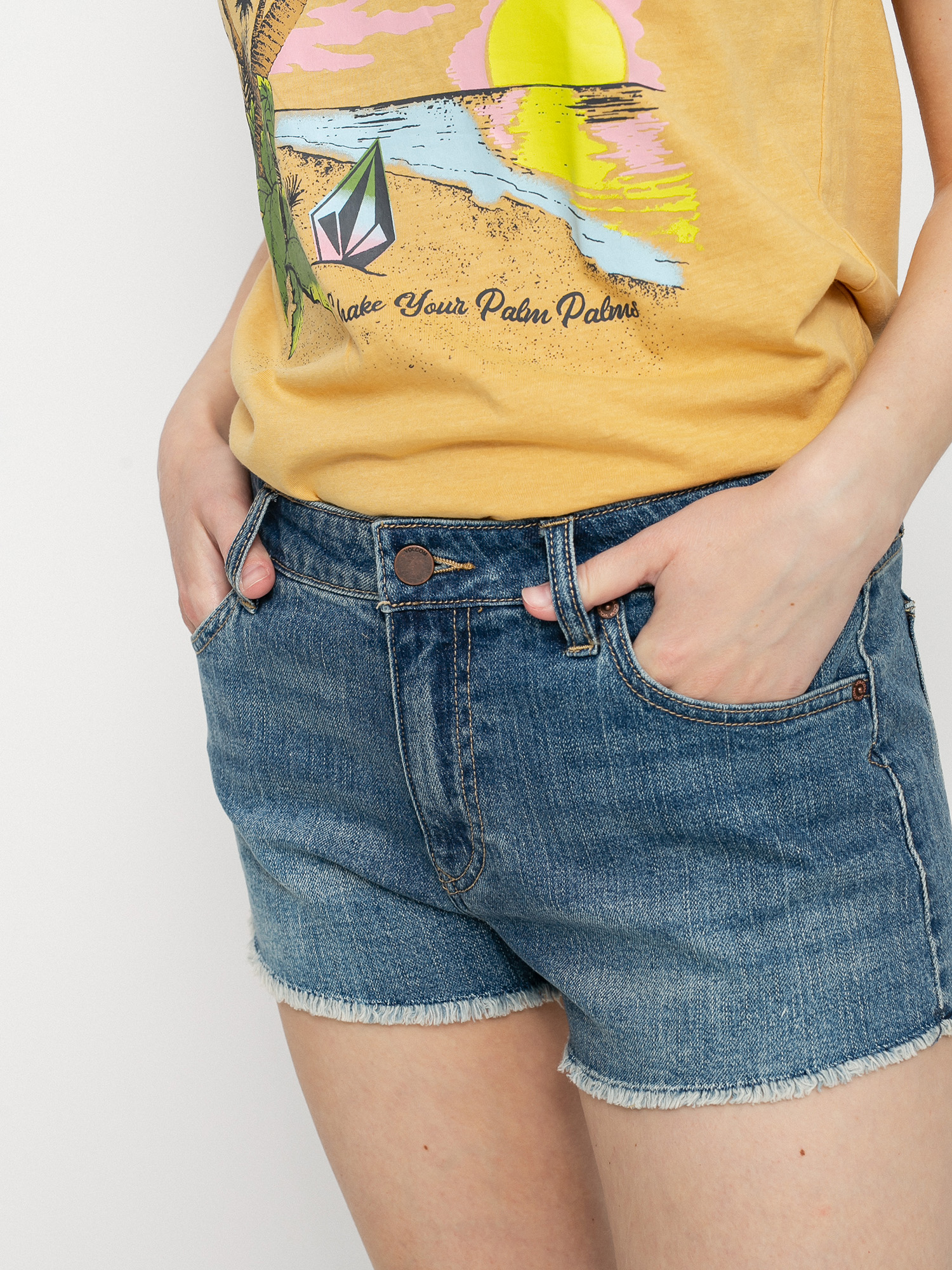 Kraťasy Volcom Stoney Stretch Wmn (blue swift wash)