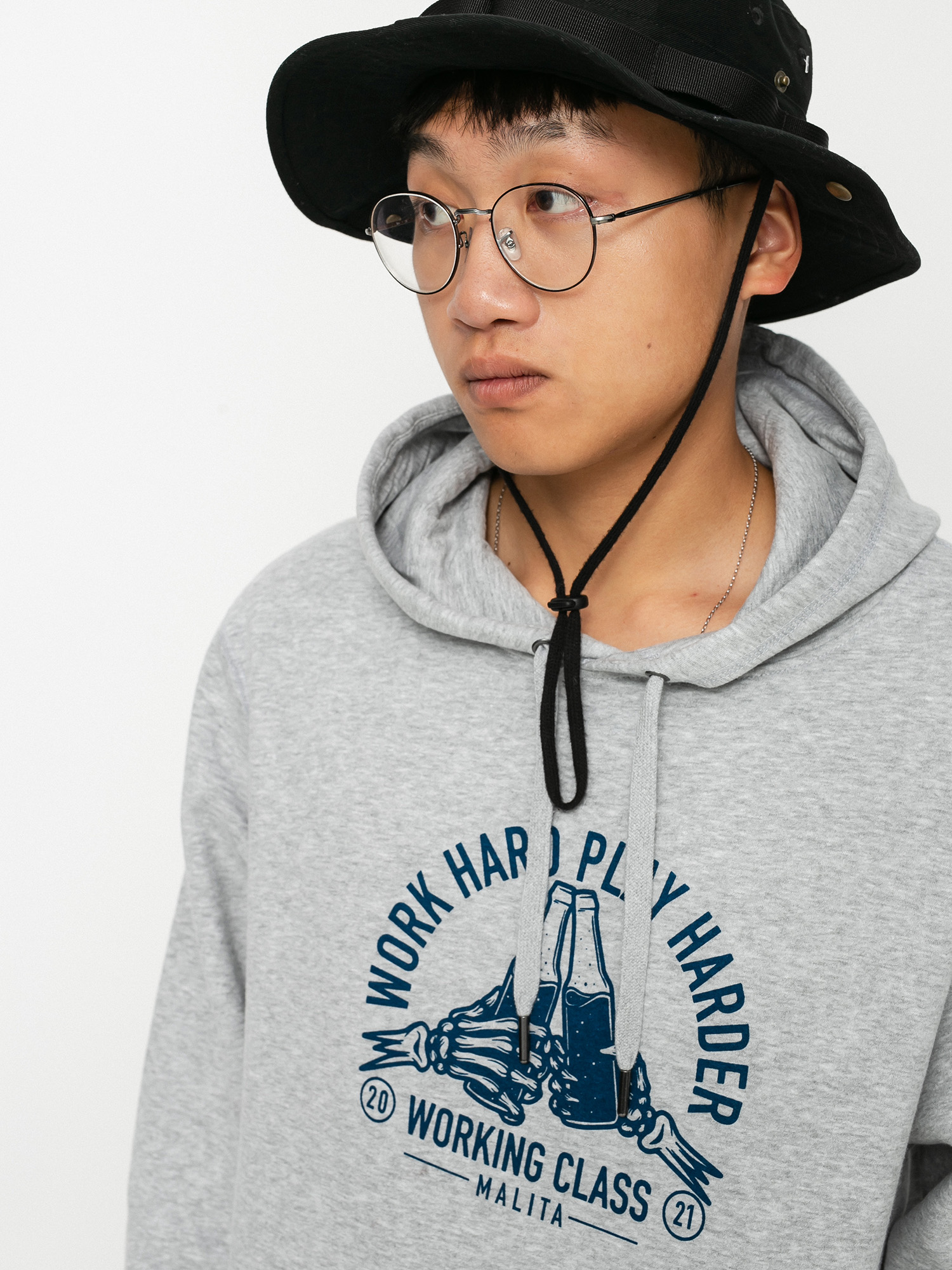 Mikina s kapucí Malita Bottles HD (heather grey)