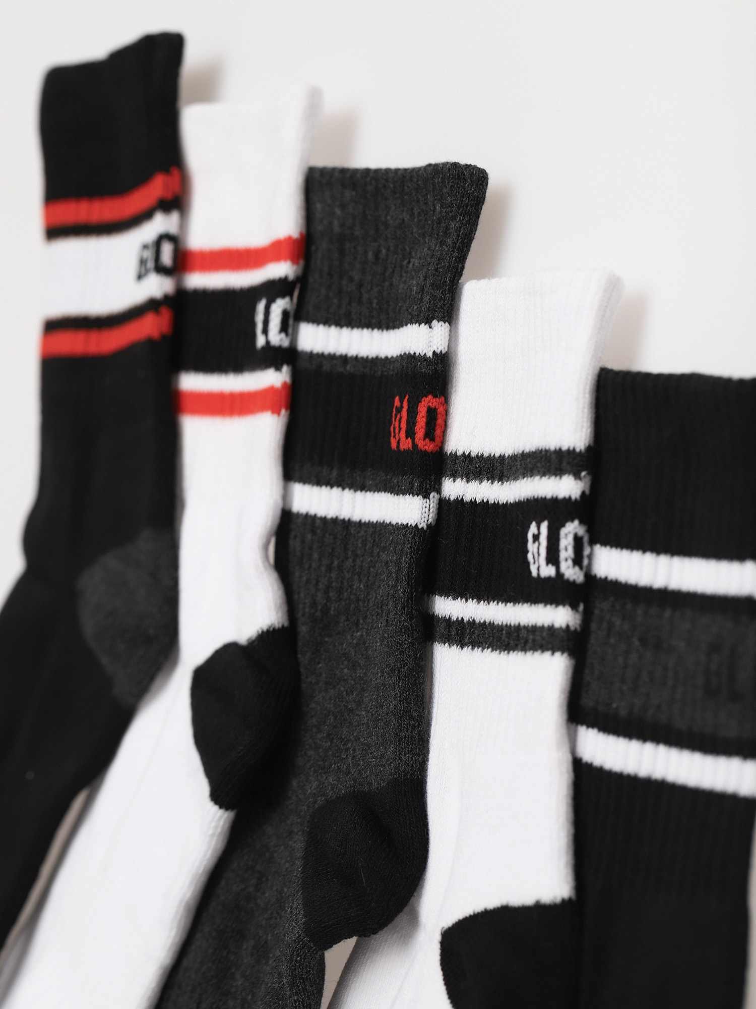 Ponožky Globe Triple Stripe Crew 5 Pack (assorted)