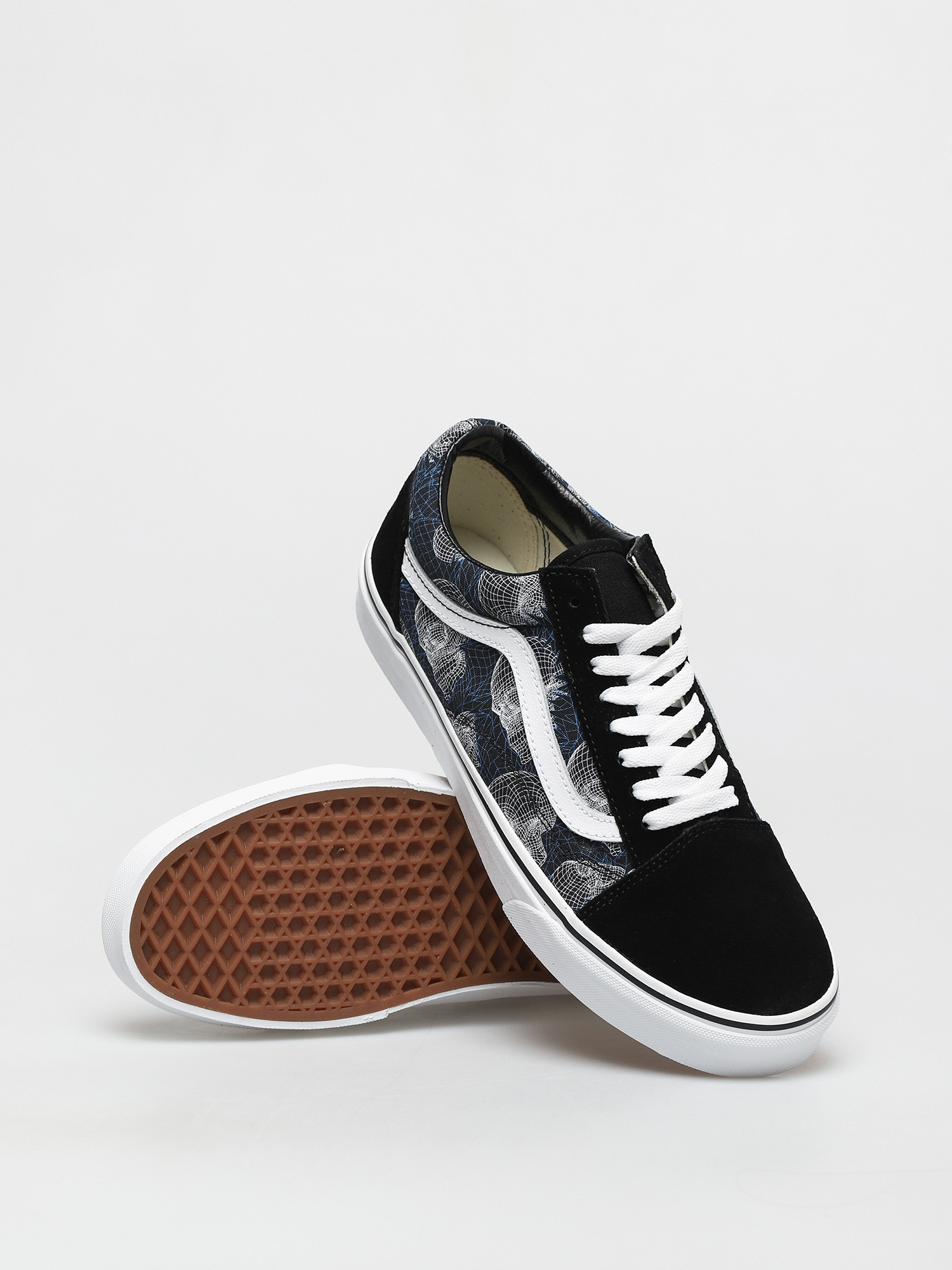 Boty Vans Old Skool (wireframe skulls/blktrwt)