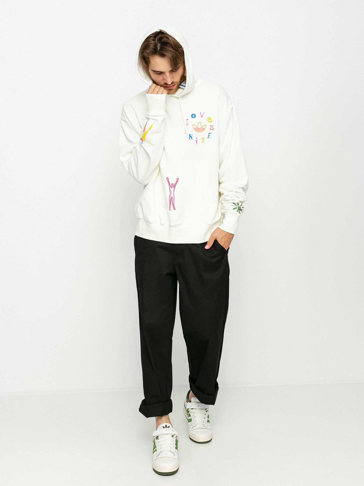 Mikina s kapucí adidas Originals Love Unites HD (owhite/multco)