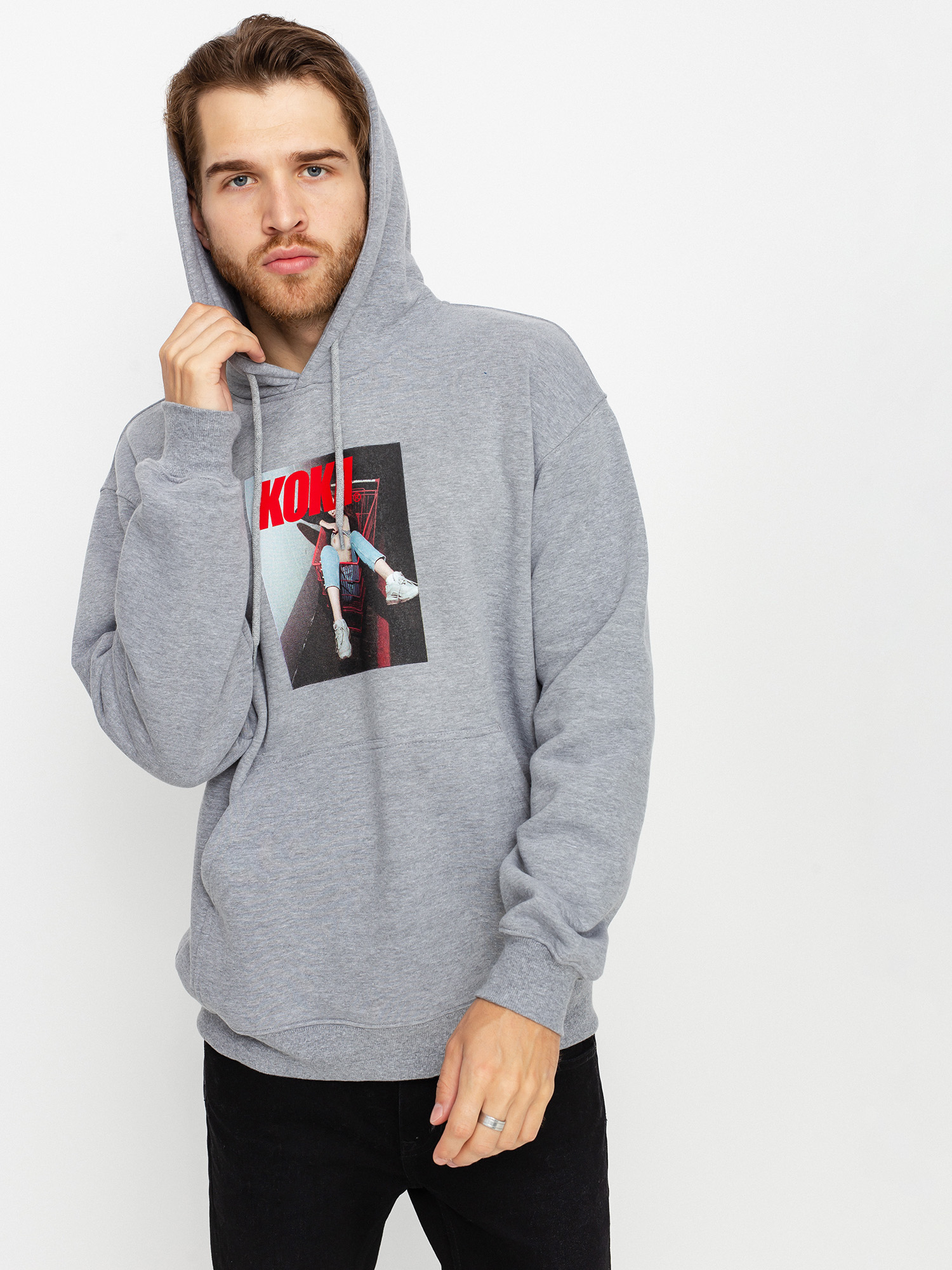 Mikina s kapucí Koka Shopping Mall HD (grey melange)