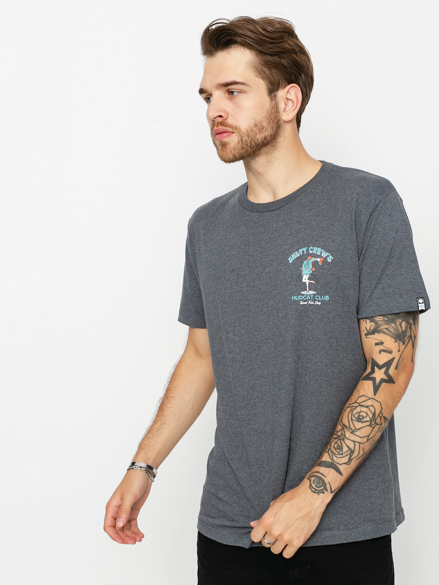 Tričko Salty Crew Mudcat Standard (grey heather)
