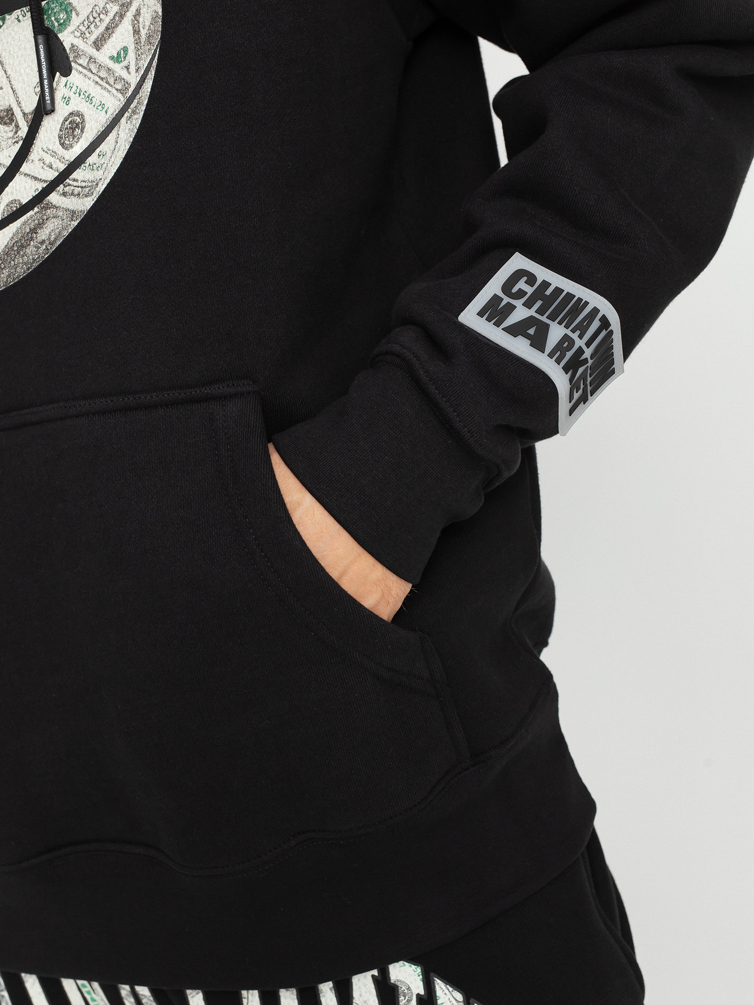 Mikina s kapucí Chinatown Market Smiley Money Ball HD (black)