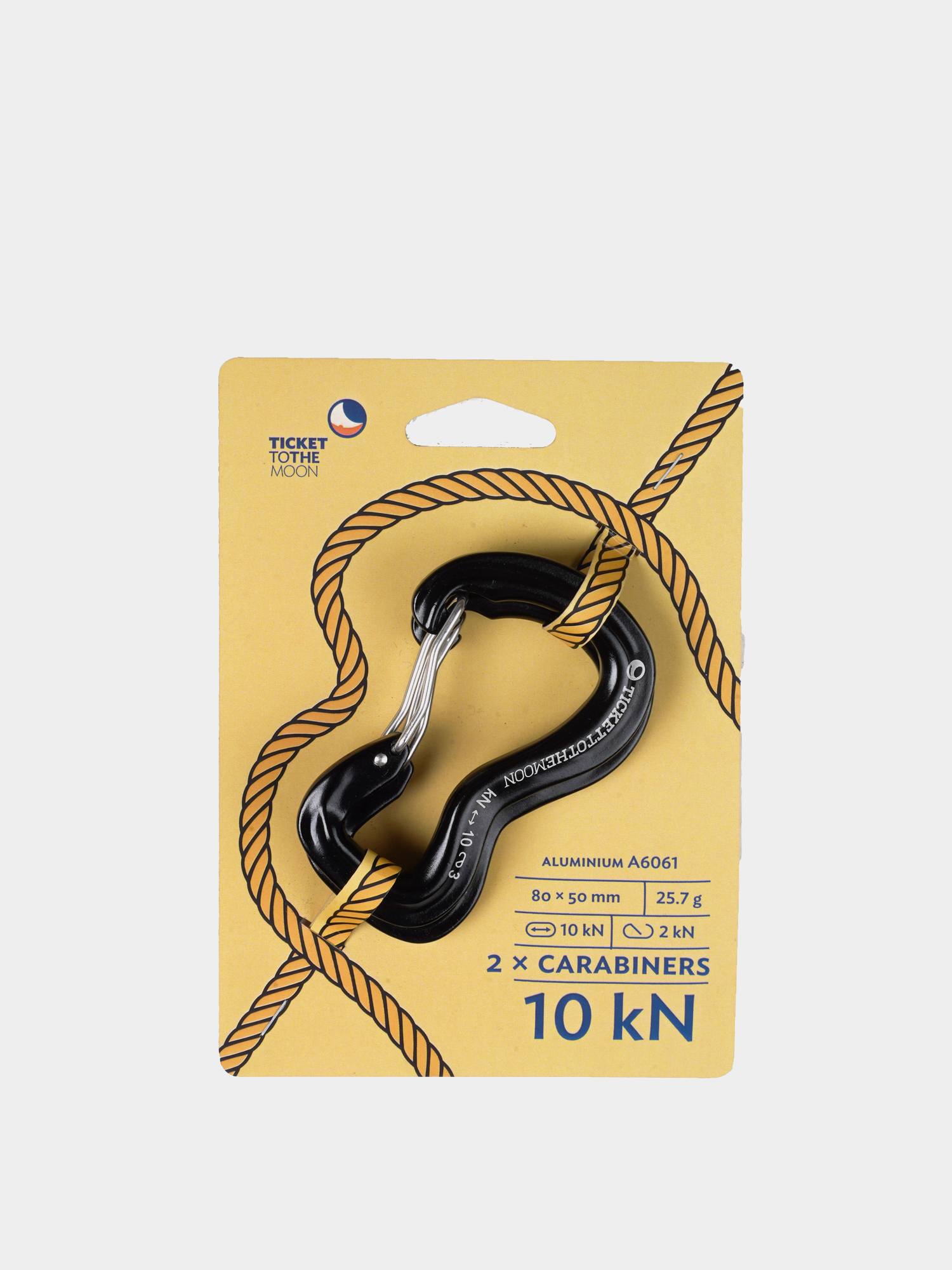 Karabina pro montáž houpacích sítí Ticket To The Moon 10KN 2Pk (black)