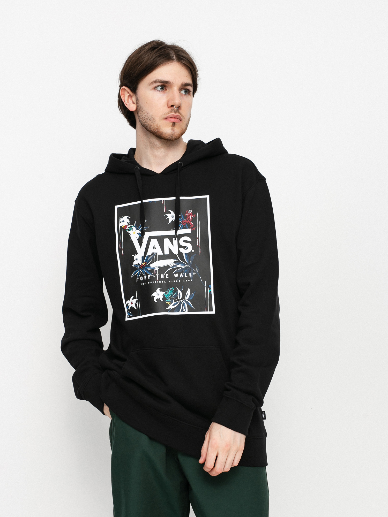 Mikina s kapucí Vans Dart Floral HD (black)