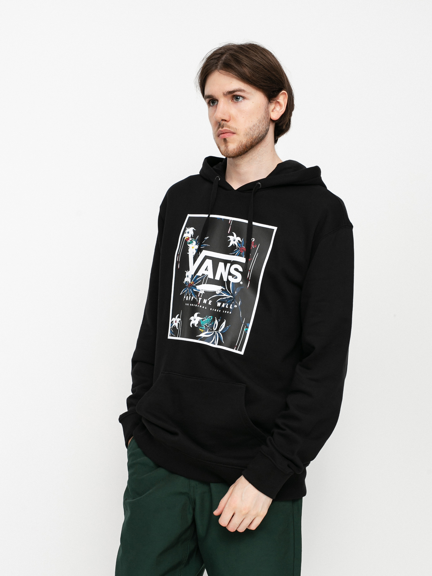 Mikina s kapucí Vans Dart Floral HD (black)